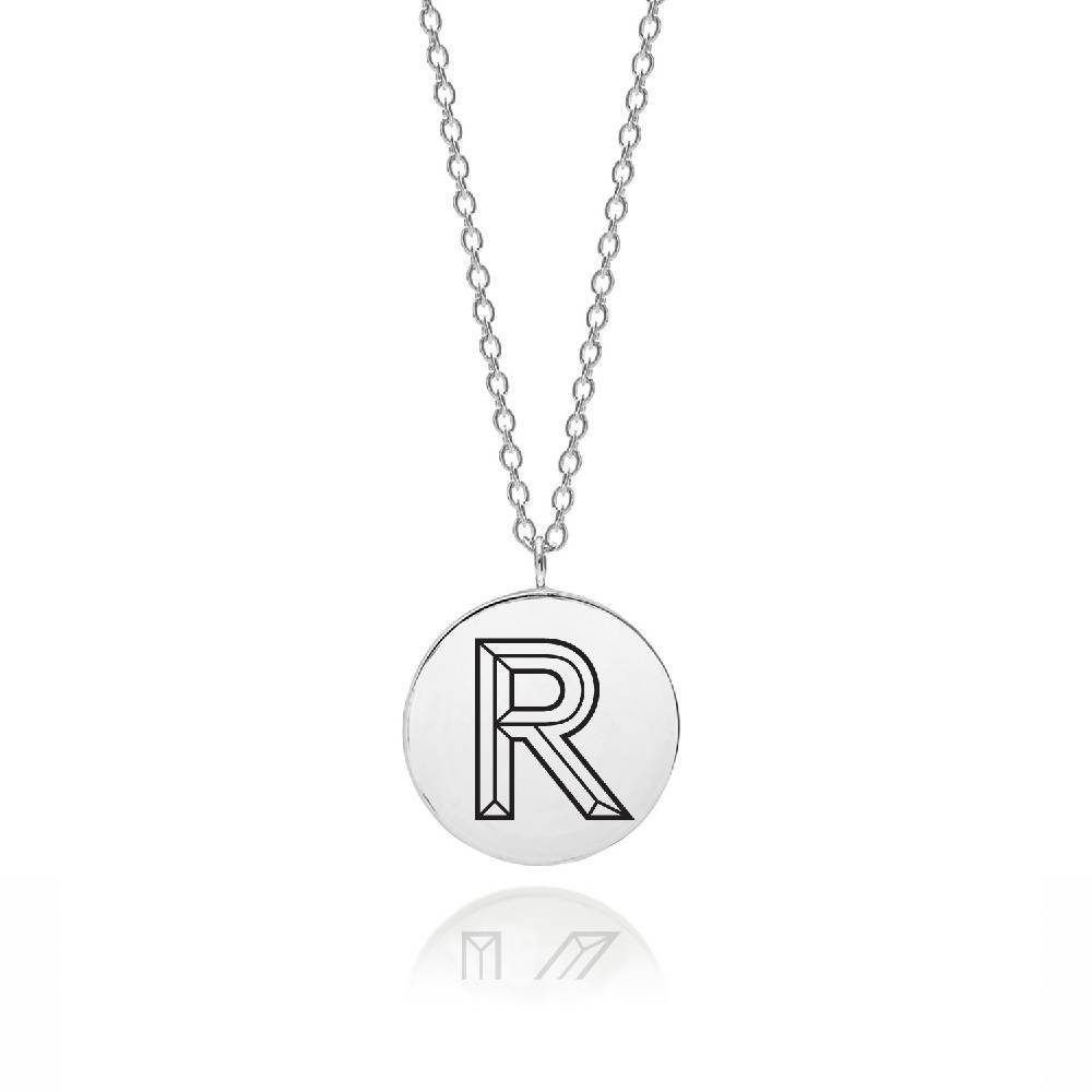 Facett Initial R Pendant - Silver - Myia Bonner Jewellery
