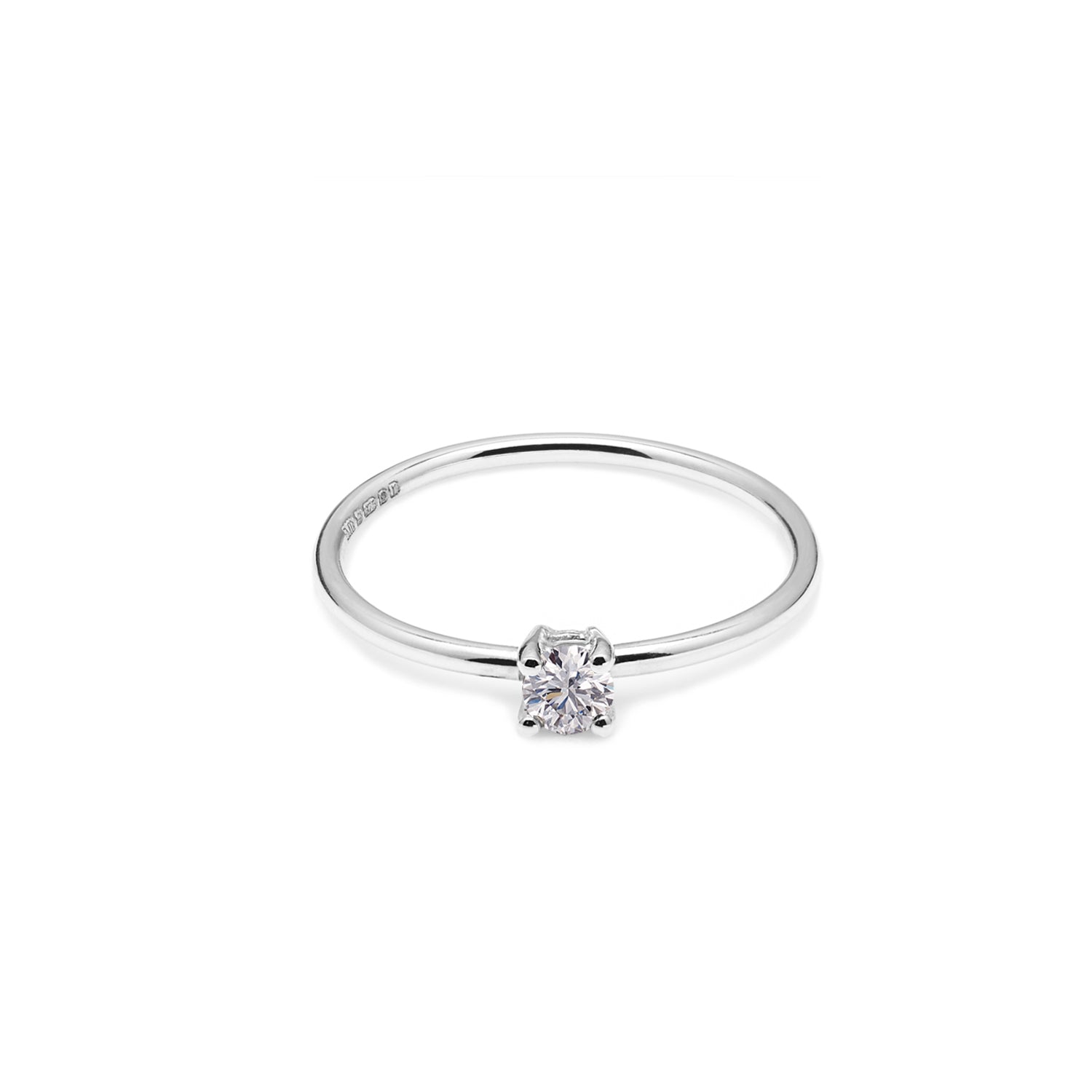 18k White Gold & Lab Grown Diamond Solitaire Ring