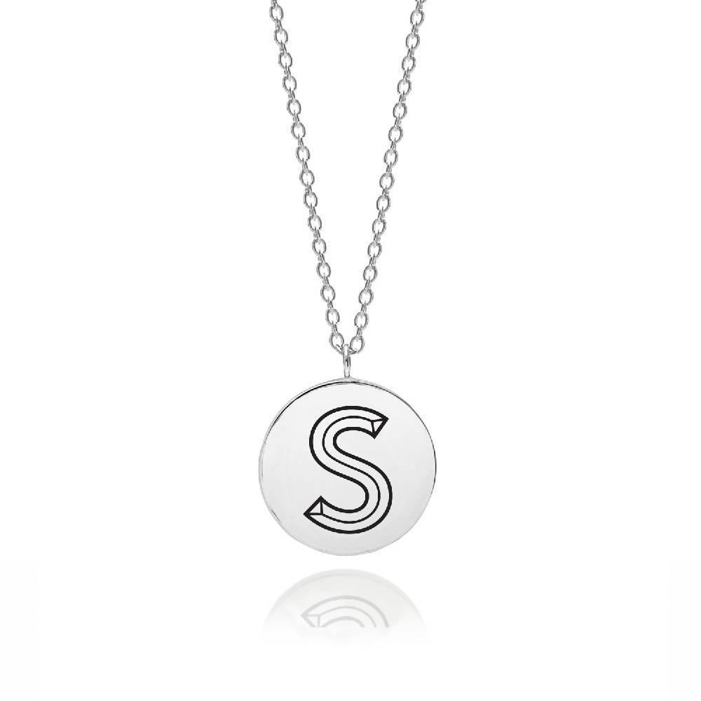 Facett Initial S Pendant - Silver - Myia Bonner Jewellery