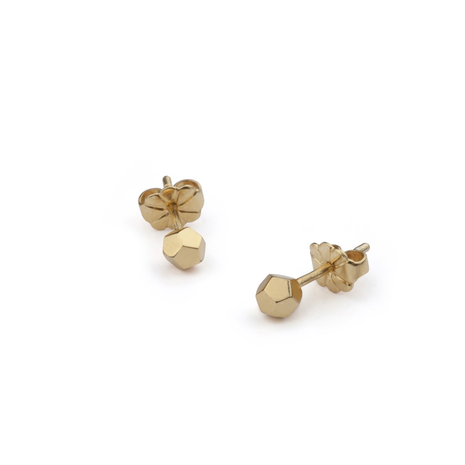 Dodecahedron Stud Earrings - 9k Yellow Gold - Myia Bonner Jewellery