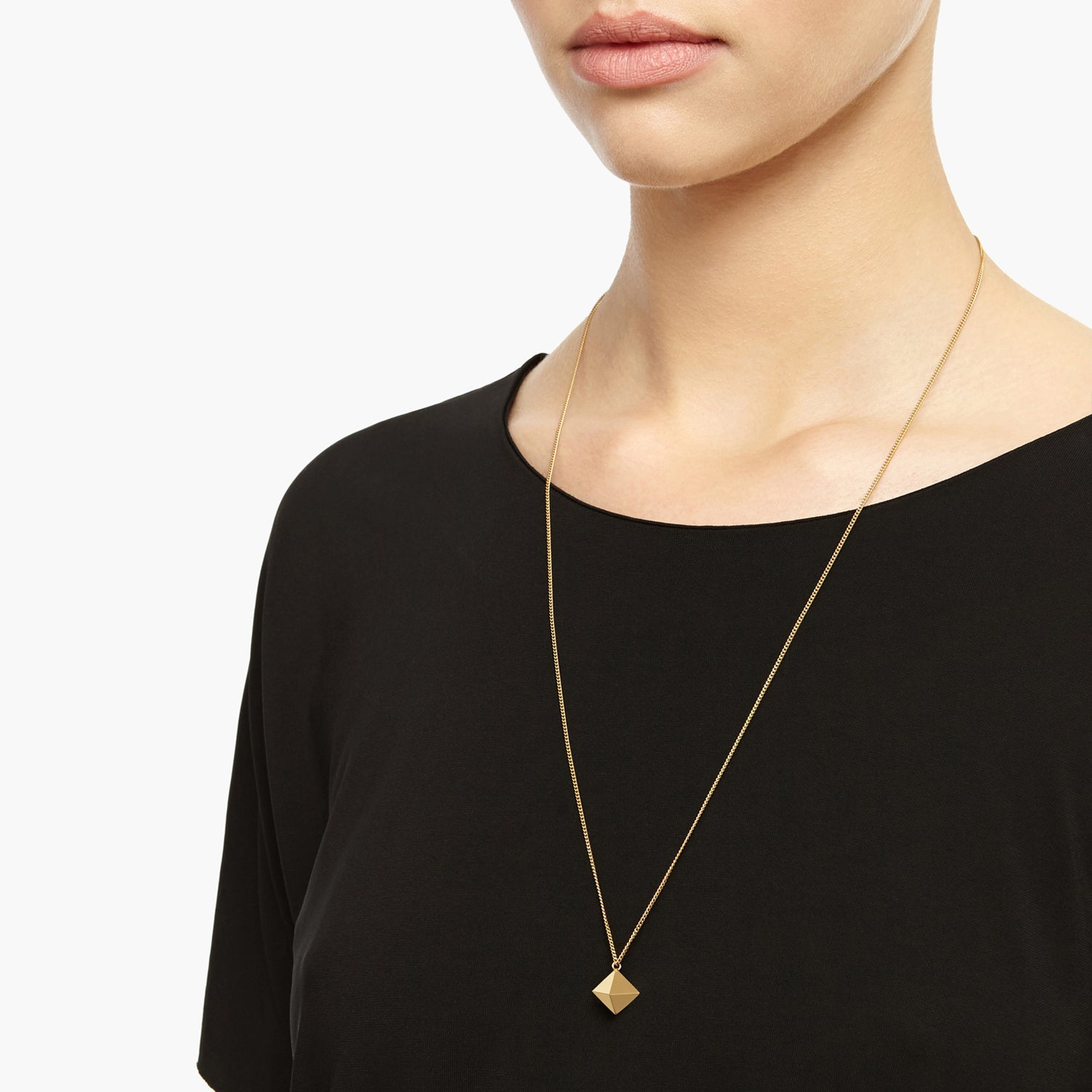 Octahedron Pendant - 9k Yellow Gold