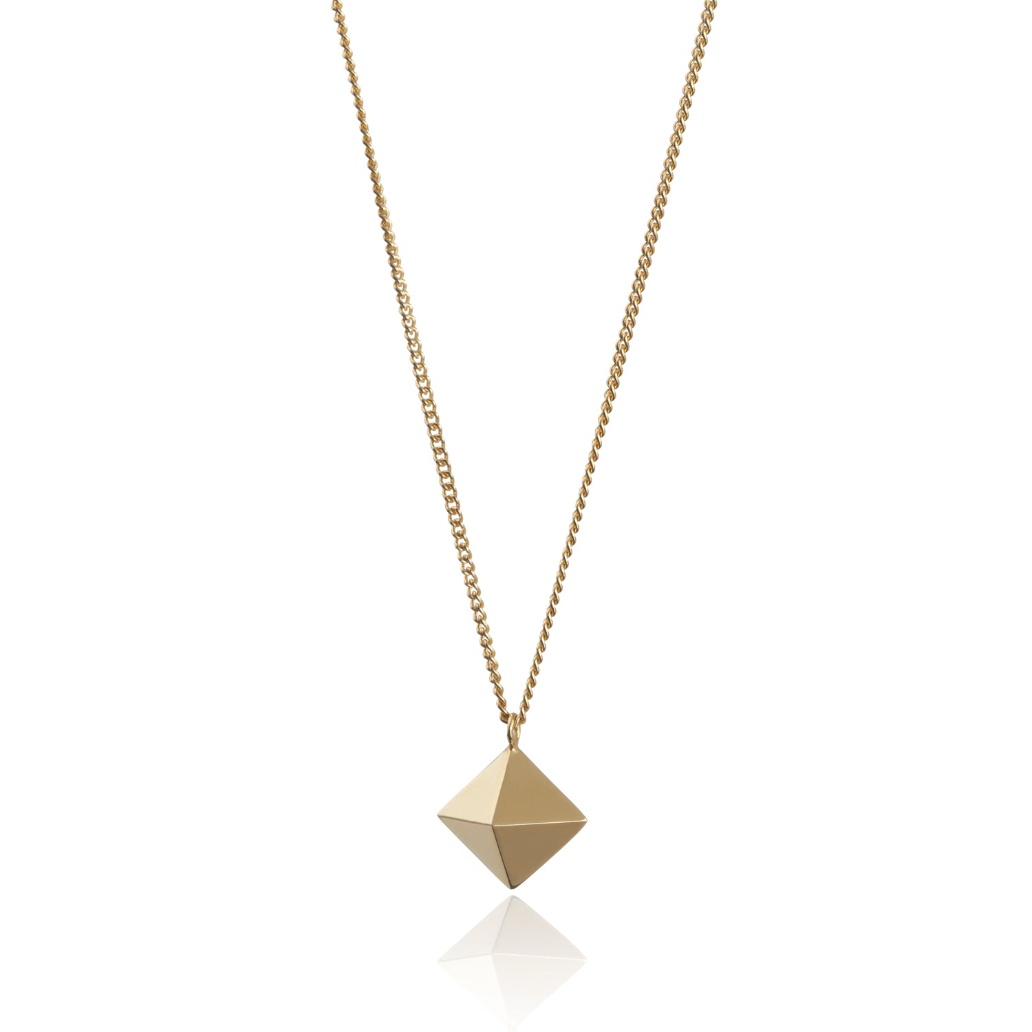 Octahedron Pendant - 9k Yellow Gold