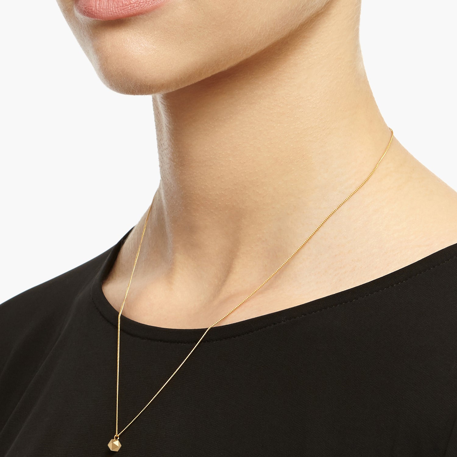 Mini Icosahedron Necklace - 9k Yellow Gold - Myia Bonner Jewellery