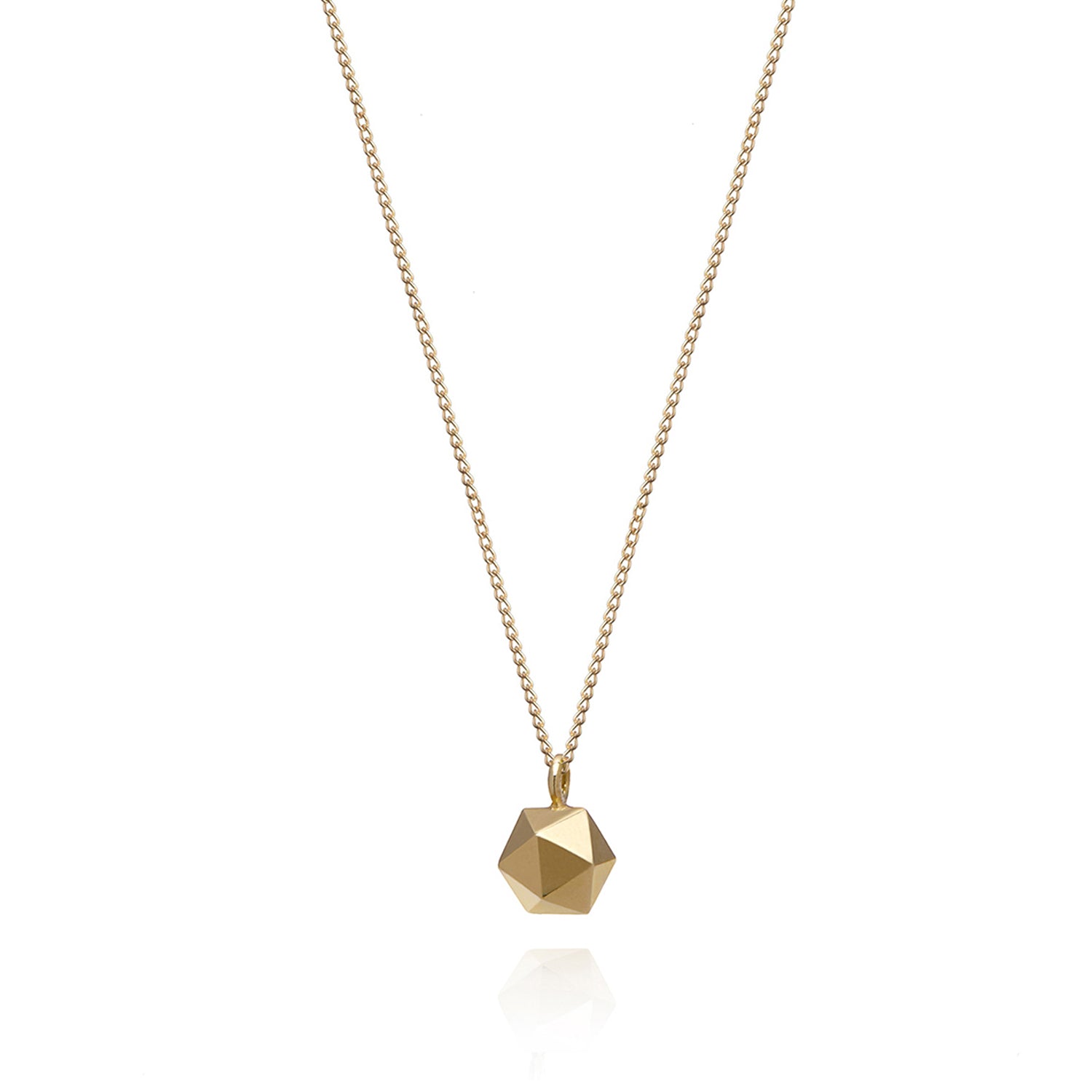 Mini Icosahedron Necklace - 9k Yellow Gold - Myia Bonner Jewellery