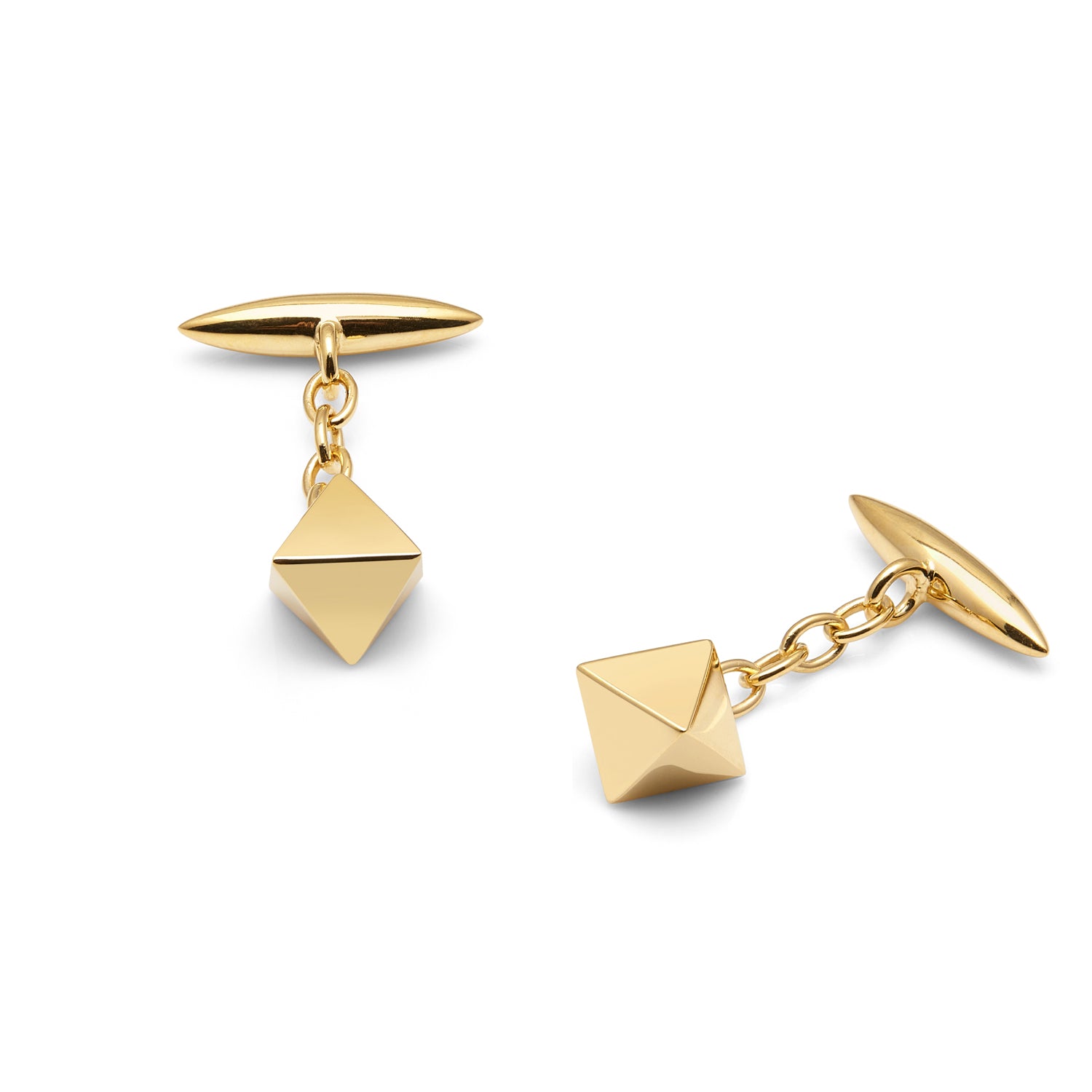 Octahedron Cufflinks - Gold