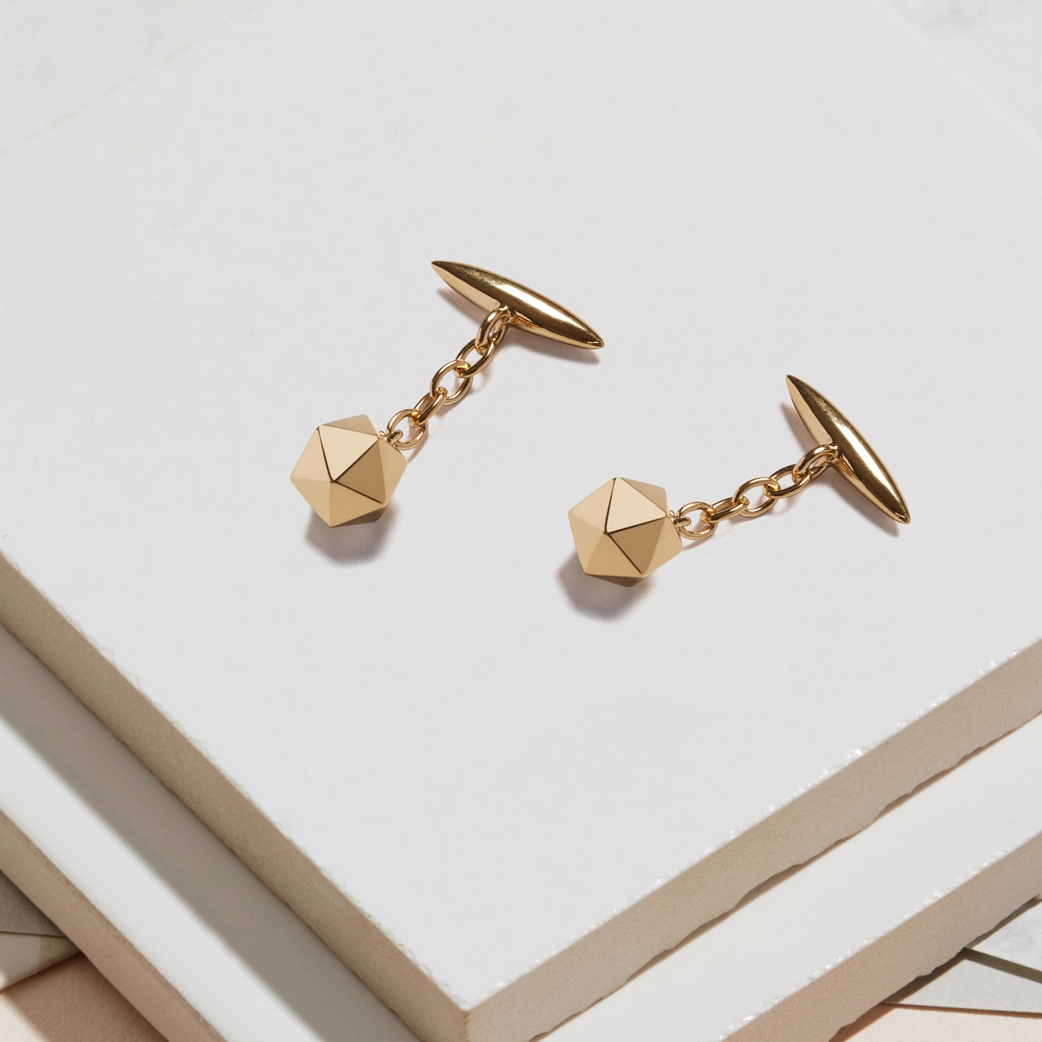 Icosahedron Cufflinks - Gold