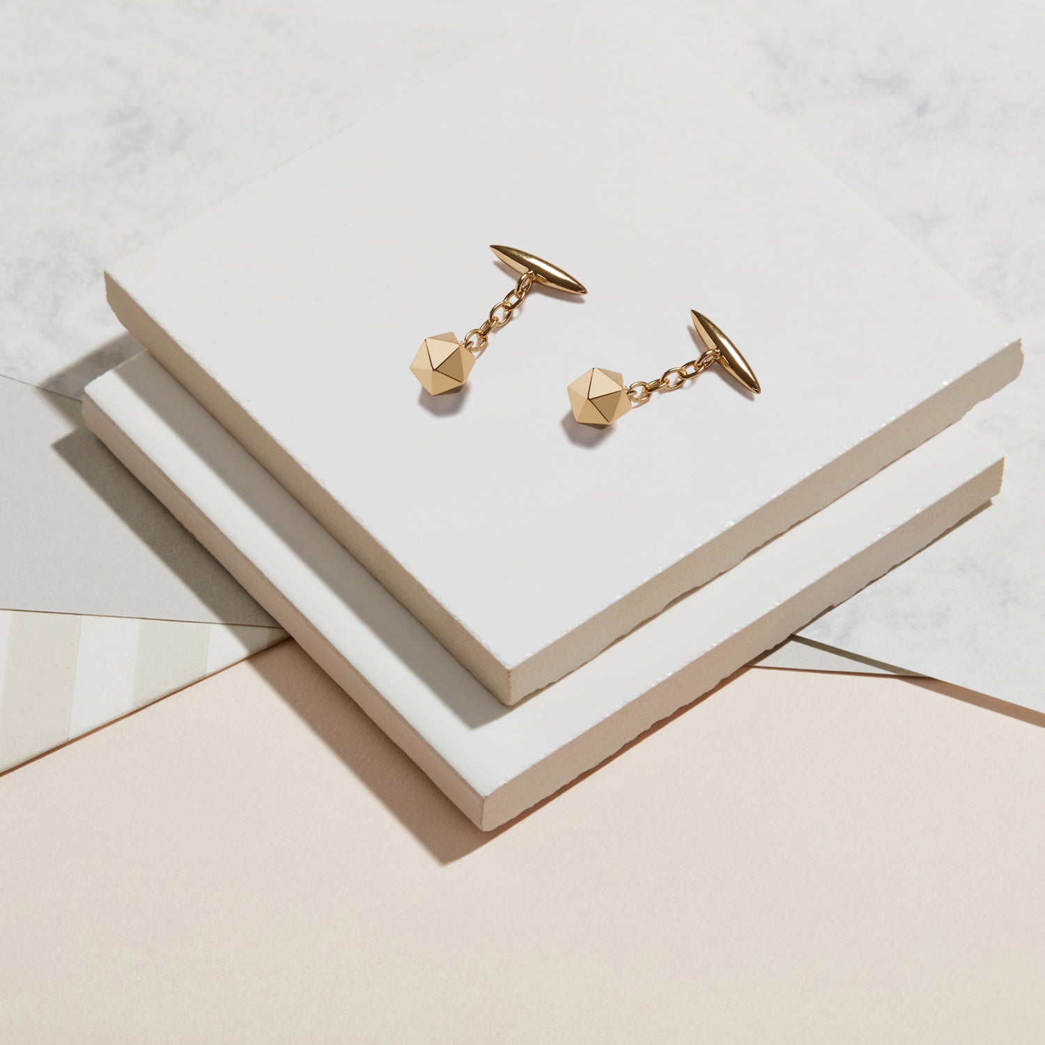 Icosahedron Cufflinks - Gold