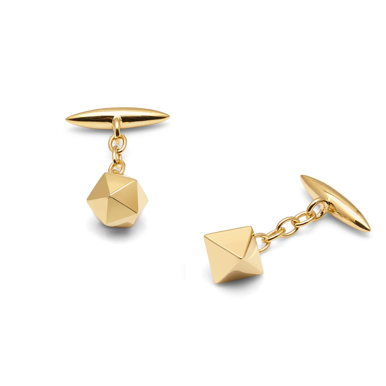 Mismatched Platonic Solid Cufflinks - Gold