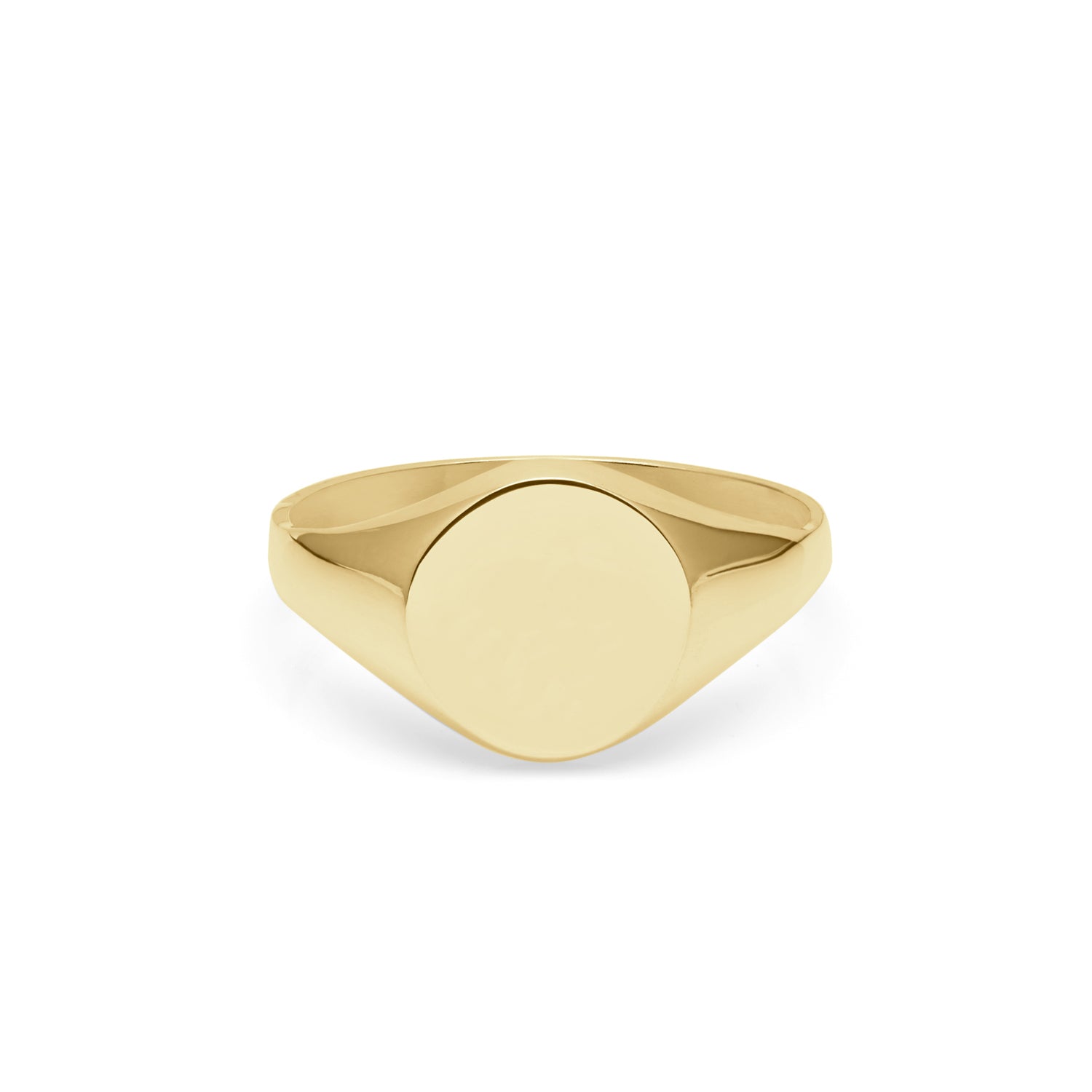 Hand Engraved Crest 9k Yellow Gold Round Signet Ring - From Your Design
