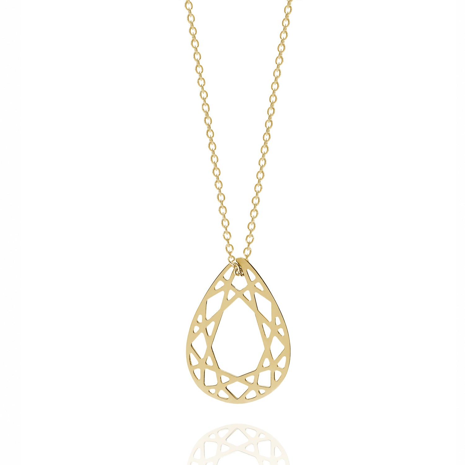 Small Pear Diamond Necklace - Gold - Myia Bonner Jewellery