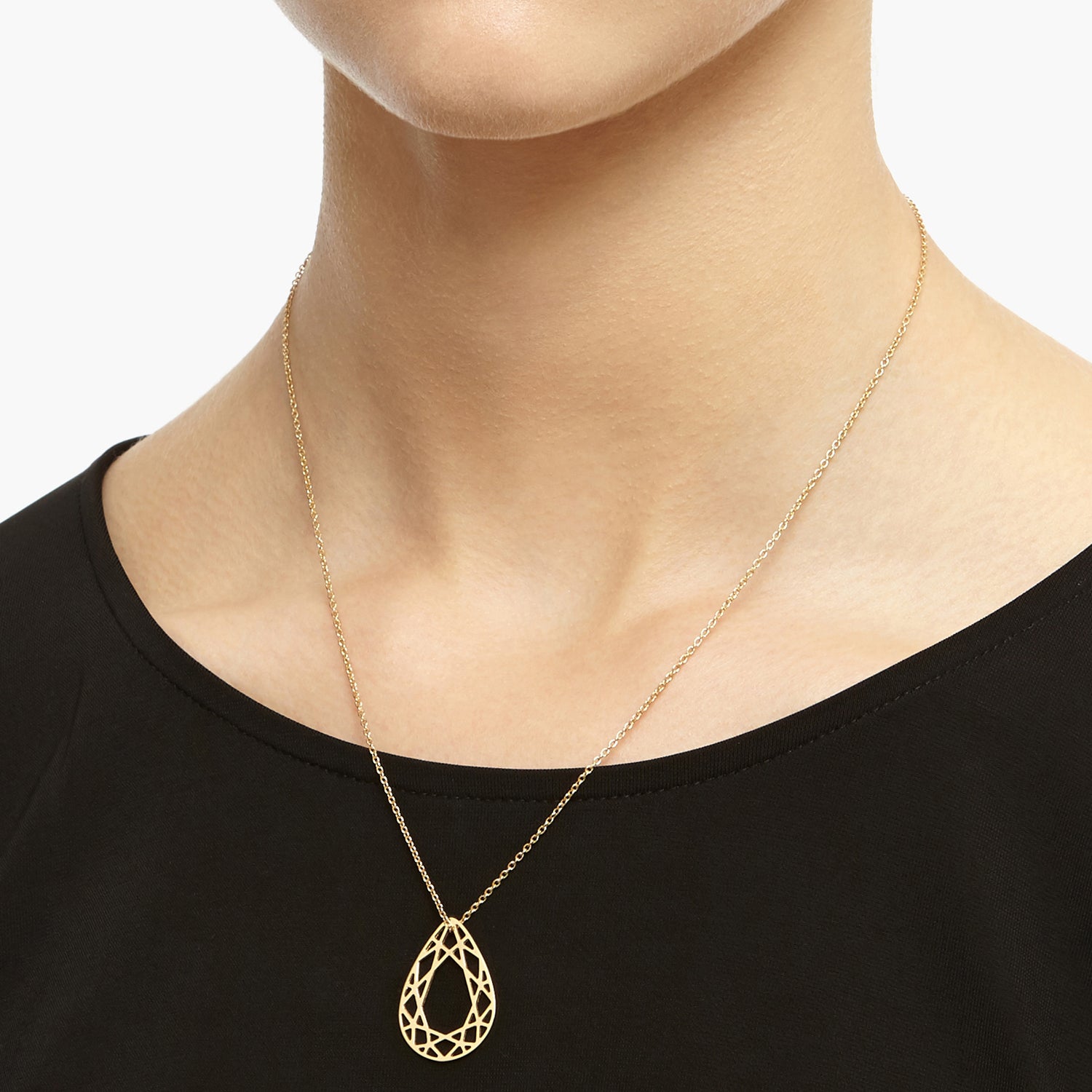 Medium Pear Diamond Necklace - Gold - Myia Bonner Jewellery