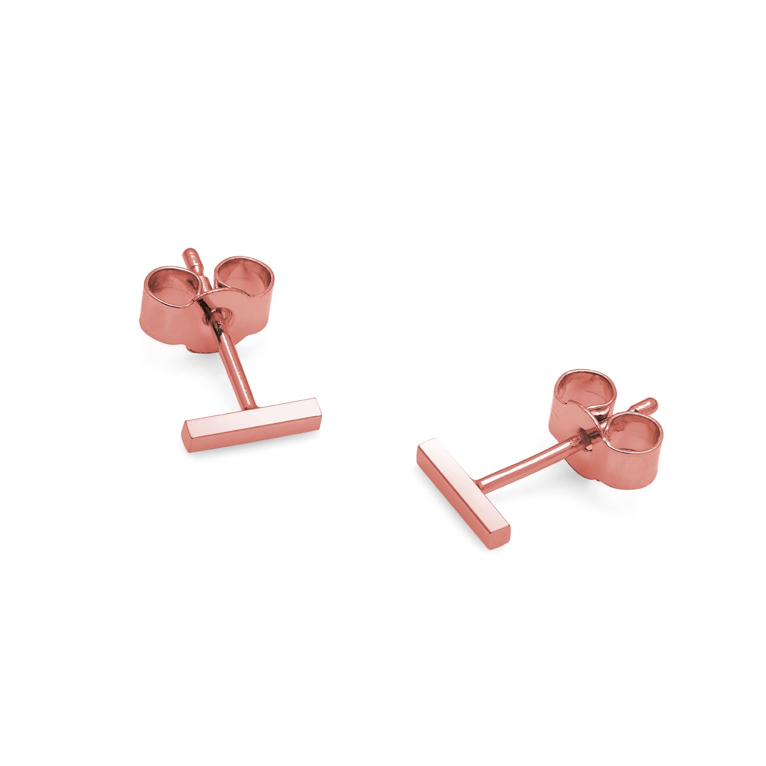 Mini Bar Stud Earrings - 9k Rose Gold - Myia Bonner Jewellery
