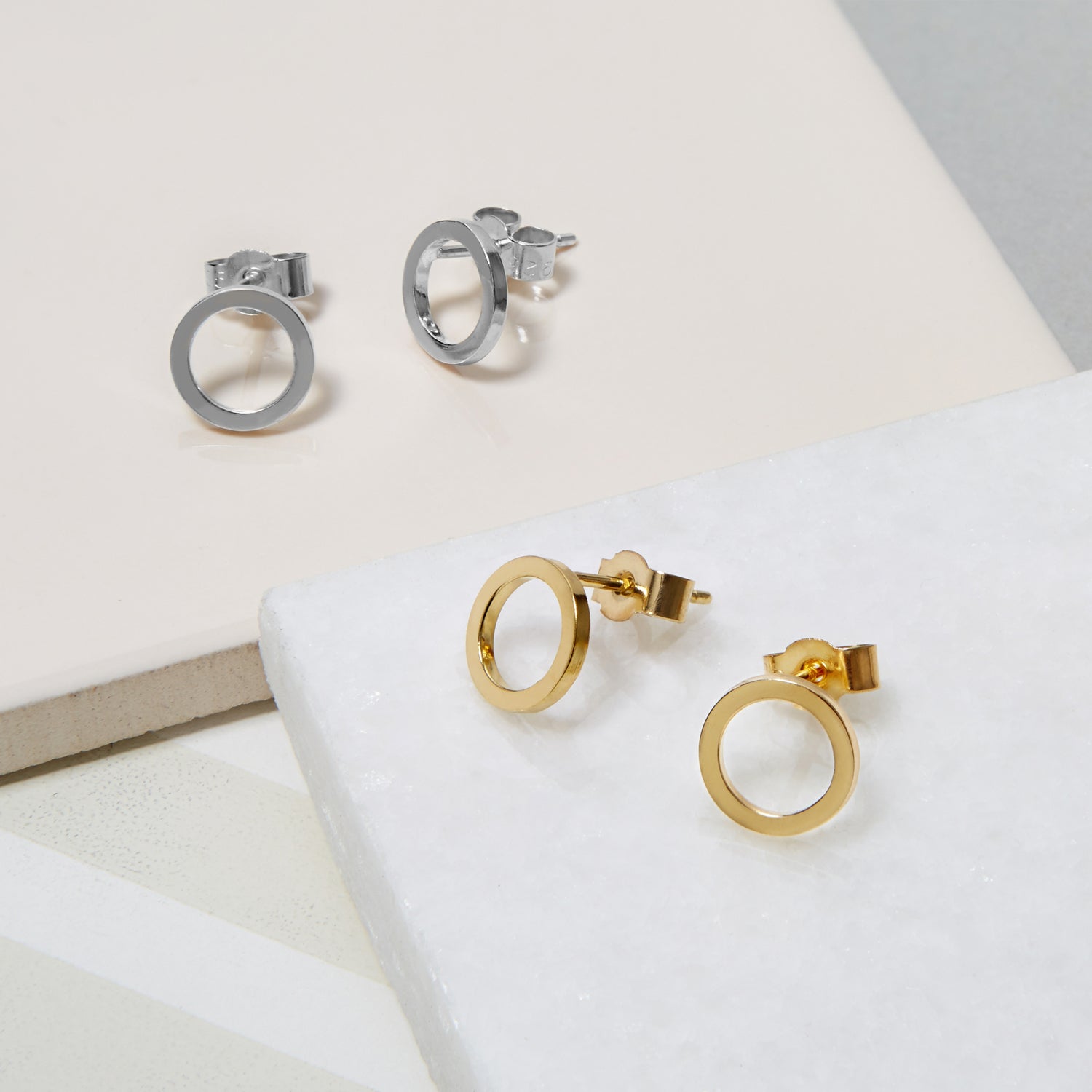 Circle Stud Earrings - Gold - Myia Bonner Jewellery