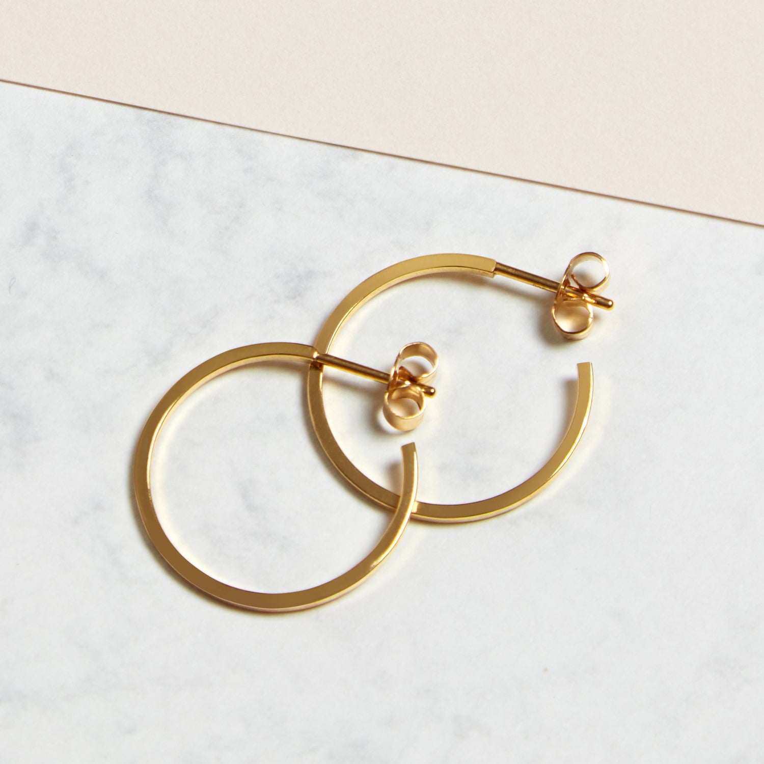 Hoop Stud Earrings - Gold