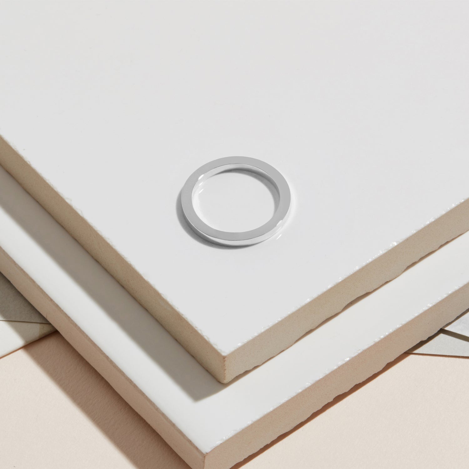 Square Band - 9K White Gold