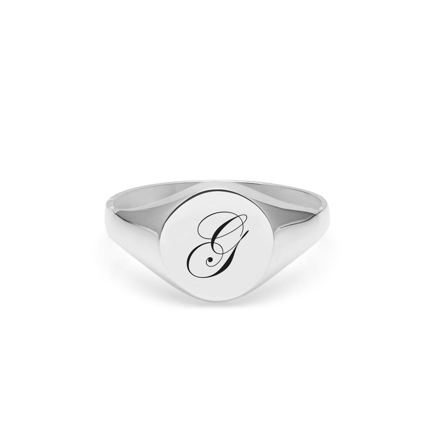 Initial G Edwardian Signet Ring - Silver