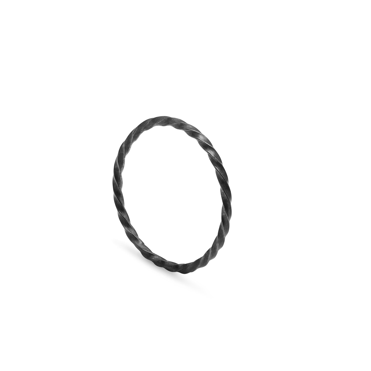 Skinny Twist Ring - Oxidised Silver - Myia Bonner Jewellery