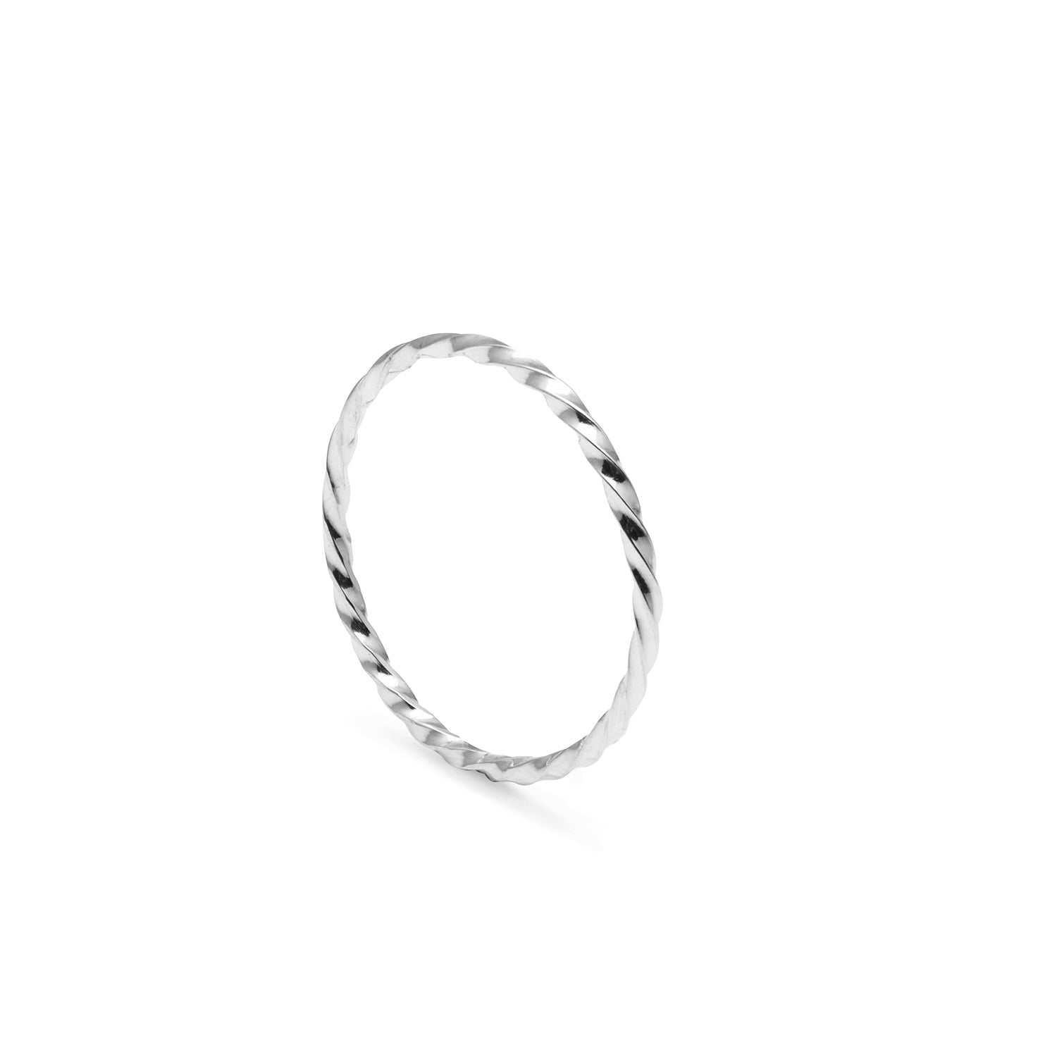 Skinny Twist Ring - 18k White Gold - Myia Bonner Jewellery