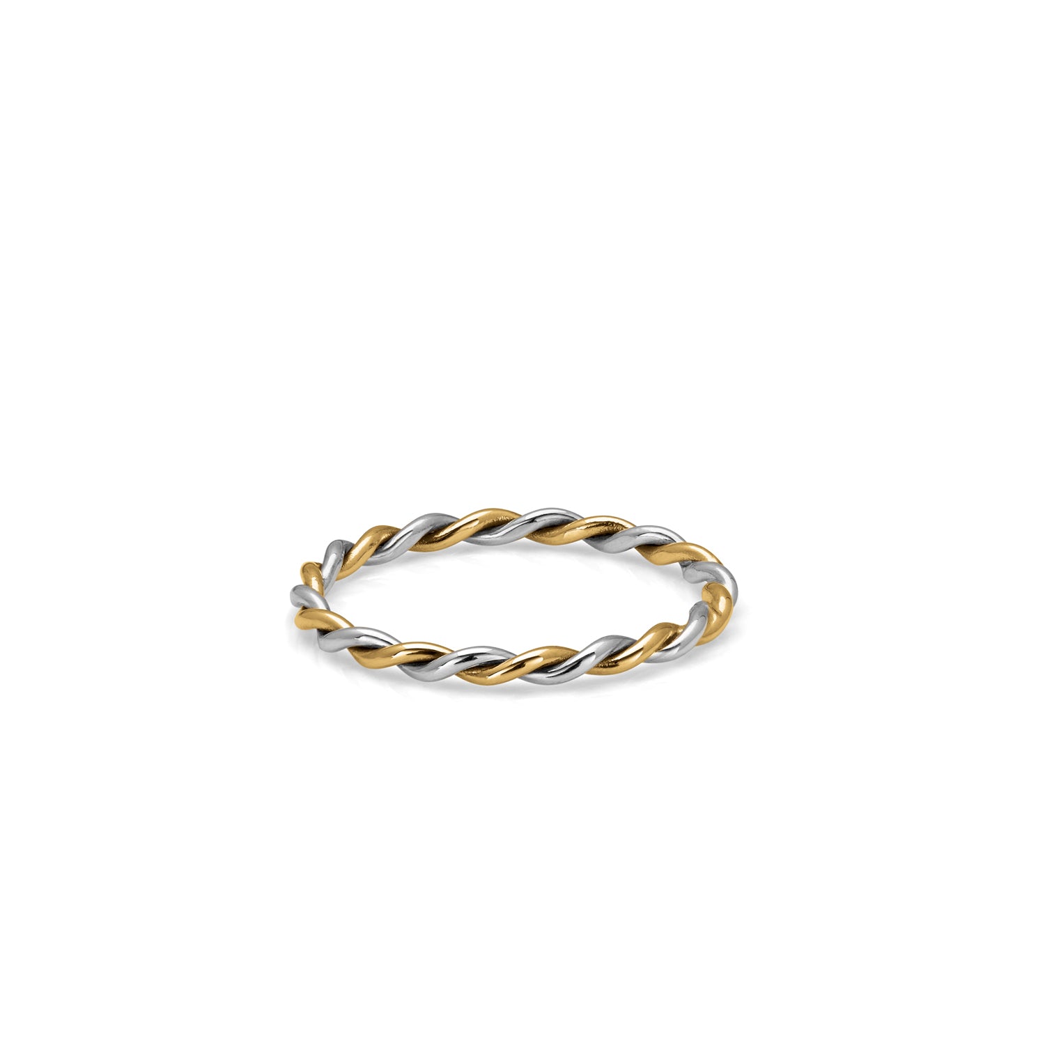 Two-Tone Twisted Ring - 18k Yellow & White Gold