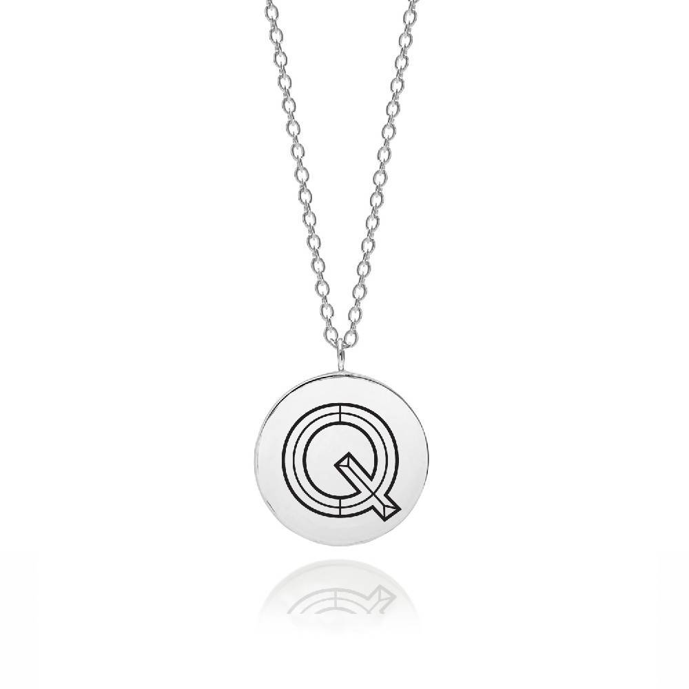 Facett Initial Q Pendant - Silver - Myia Bonner Jewellery