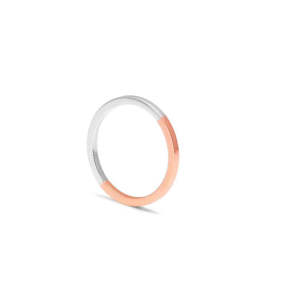 Two-tone Square Ring - 9k Rose Gold & Silver - Myia Bonner Jewellery