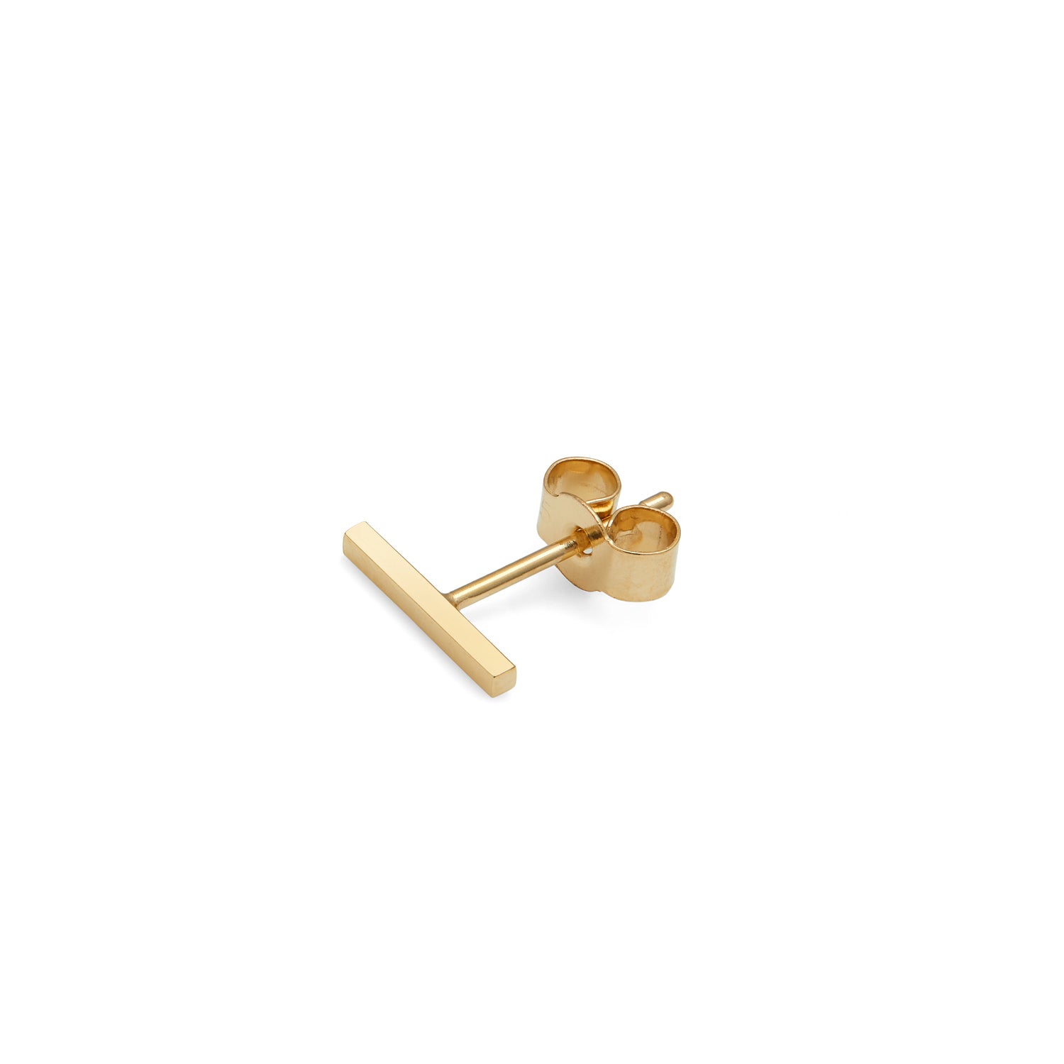 Single Bar Stud Earring - 18k Yellow Gold