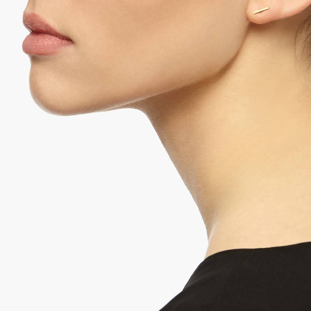 Bar Stud Earrings - 9k Yellow Gold - Myia Bonner Jewellery