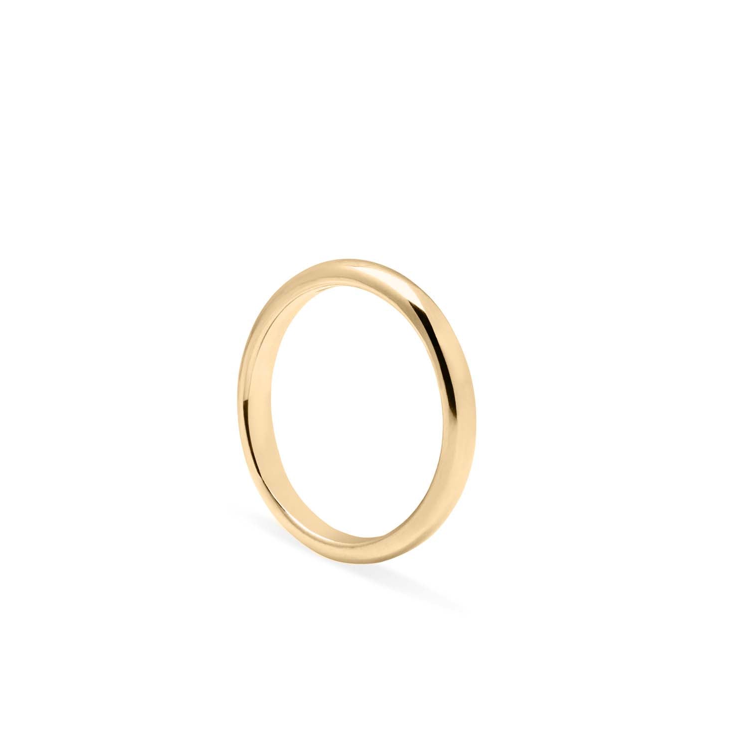 3mm D Shape Ring - 18k Yellow Gold