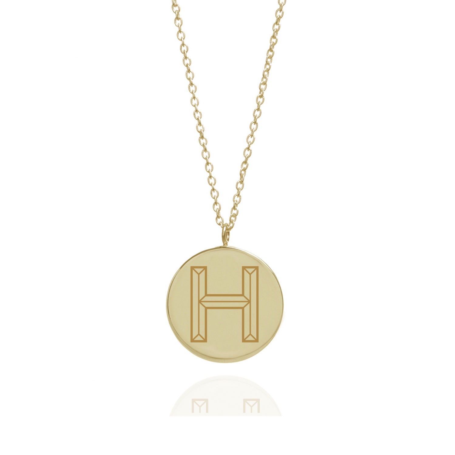 Facett Initial H Pendant - Gold