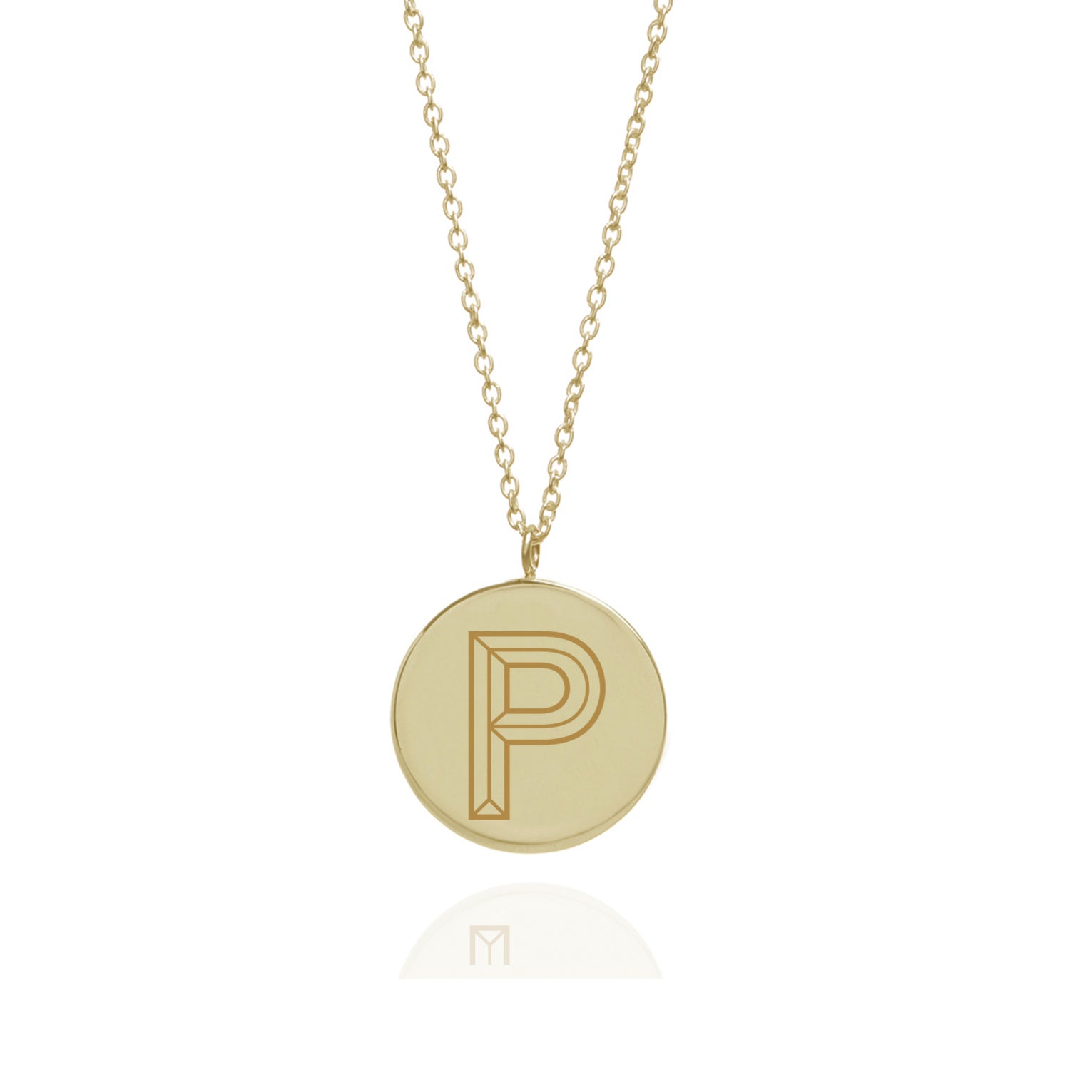 Facett Initial P Pendant - Gold