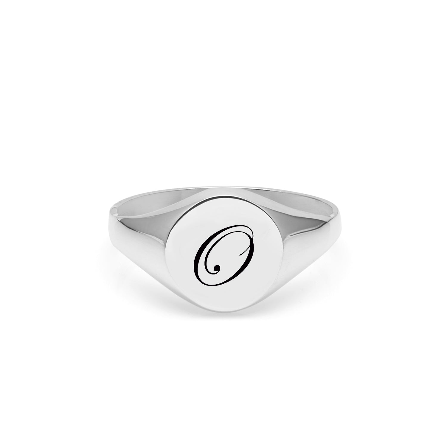 Initial O Edwardian Signet Ring - Silver