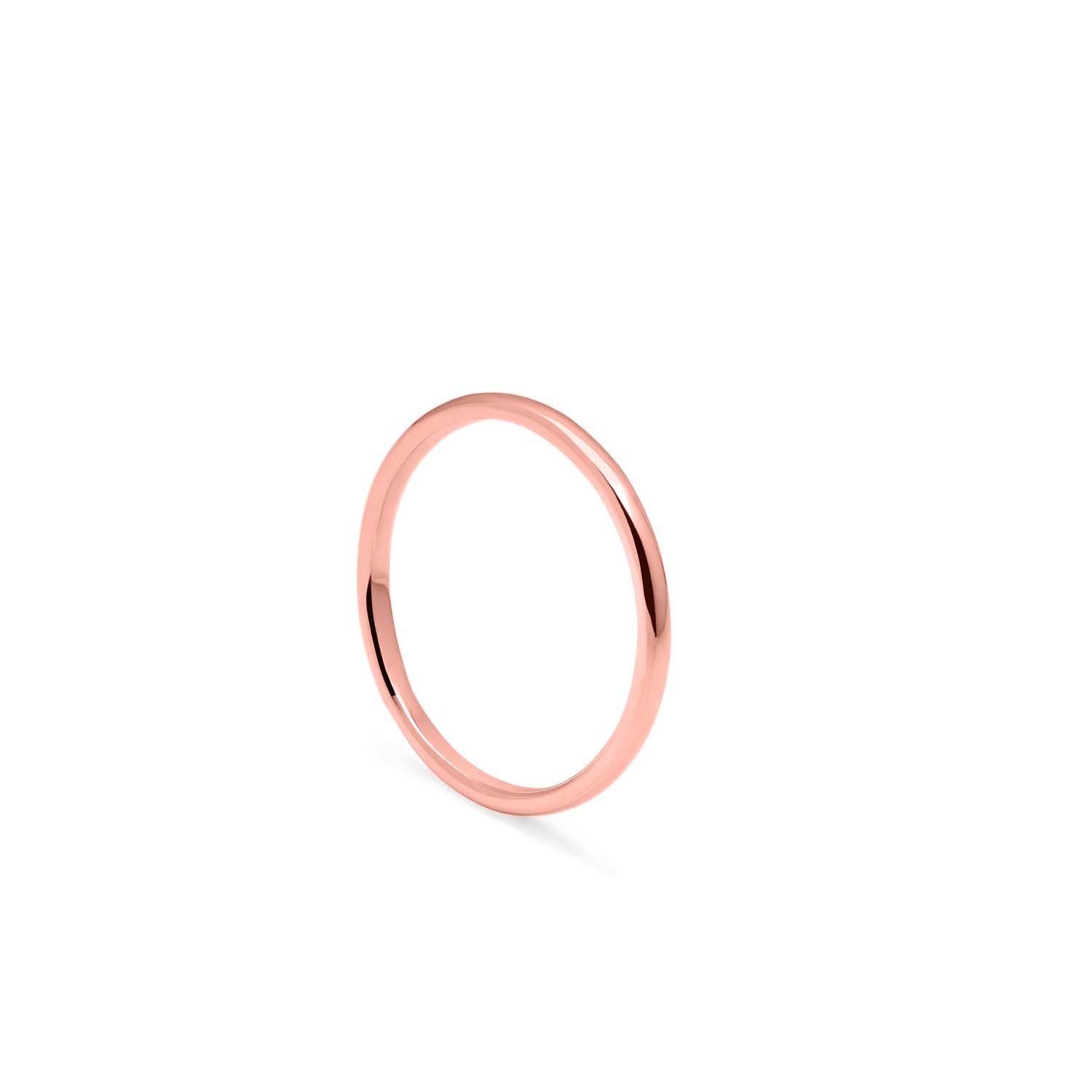 Slim D-shape Ring - 18k Rose Gold