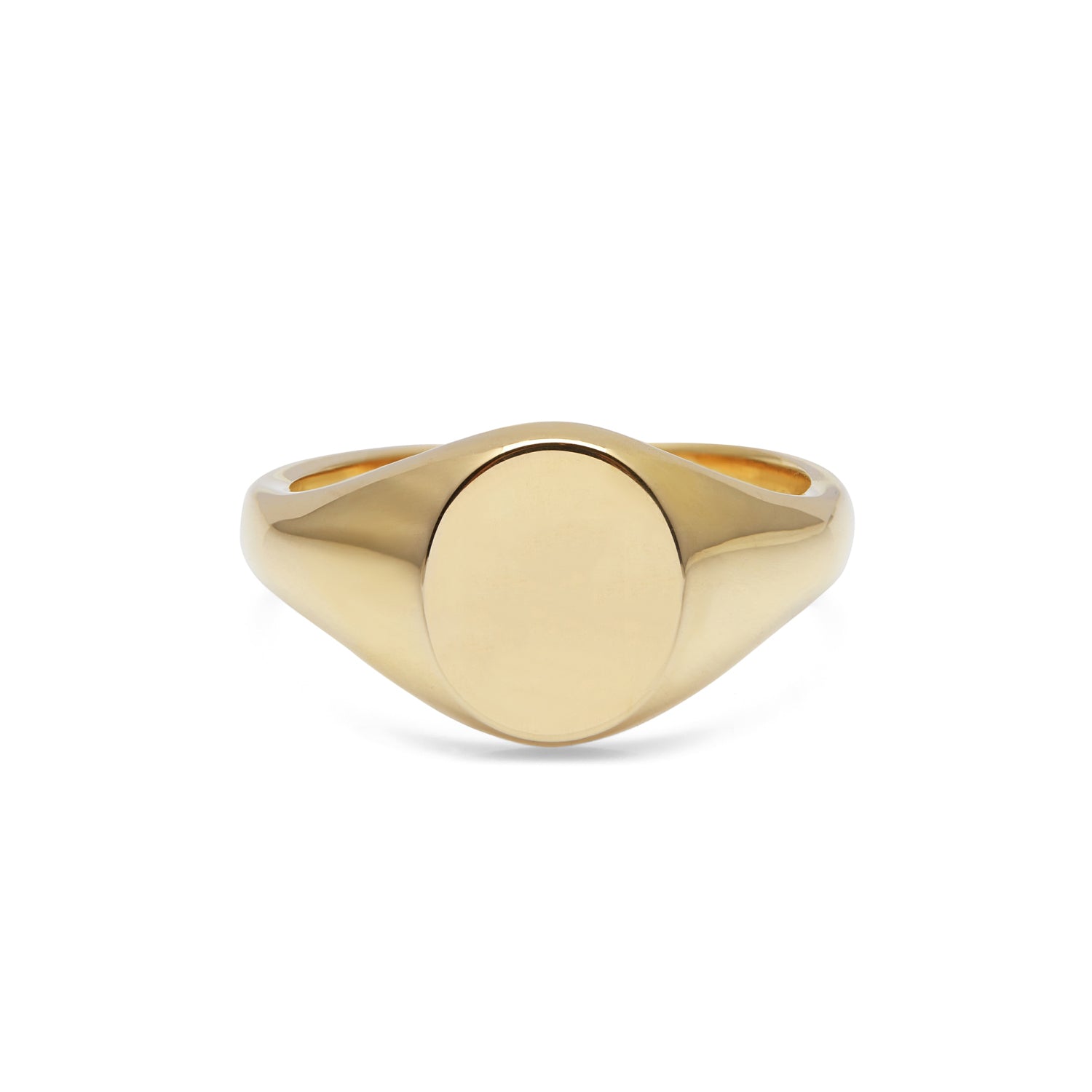 9k Yellow Gold Oval Signet Ring 11x9