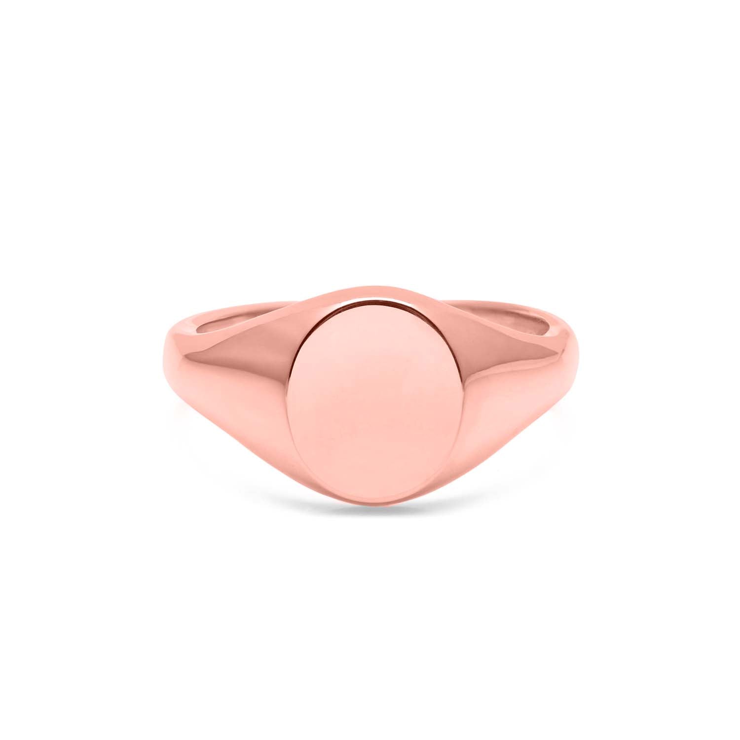 9k Rose Gold Oval Signet Ring 11x9mm