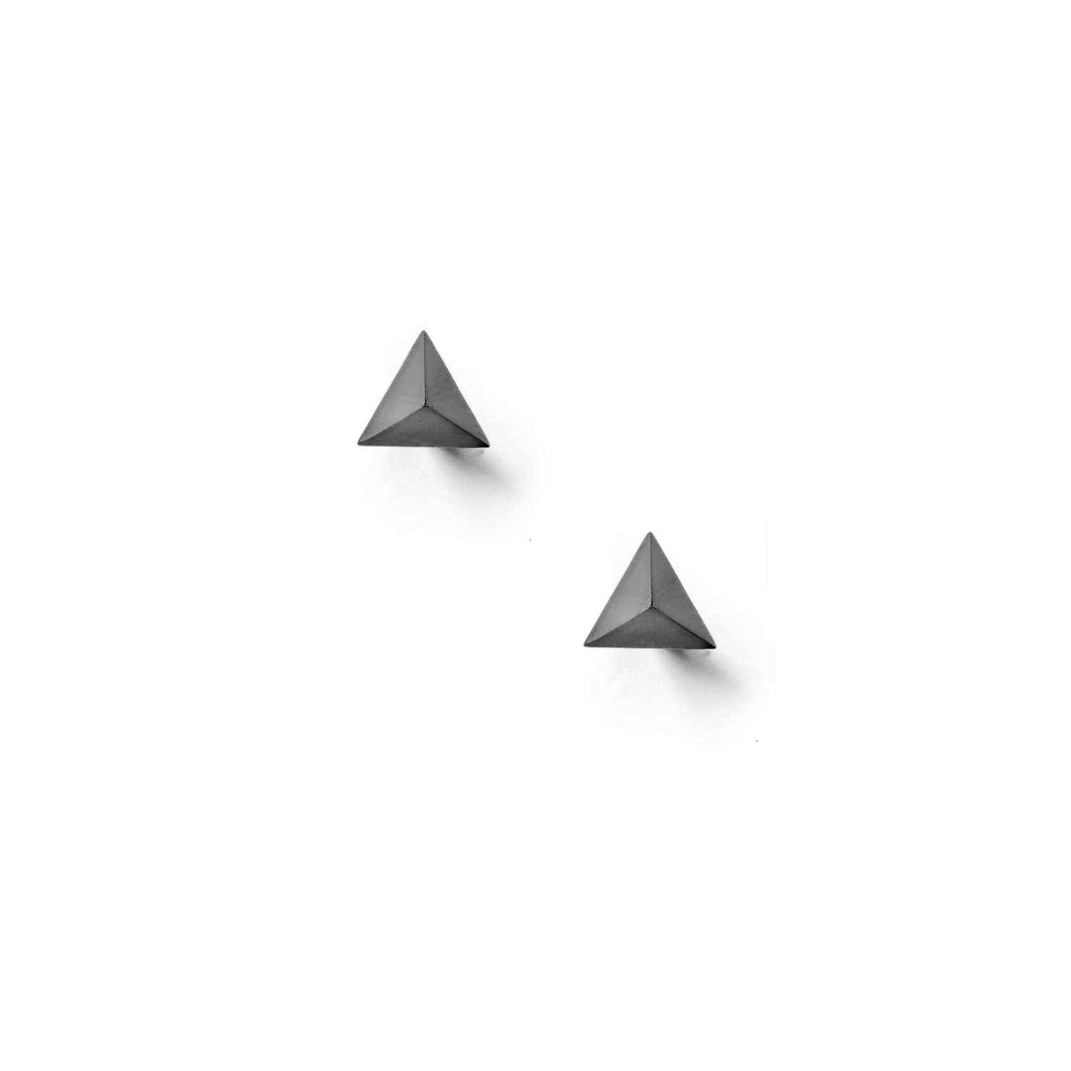 Tetrahedron Stud Earrings - Black