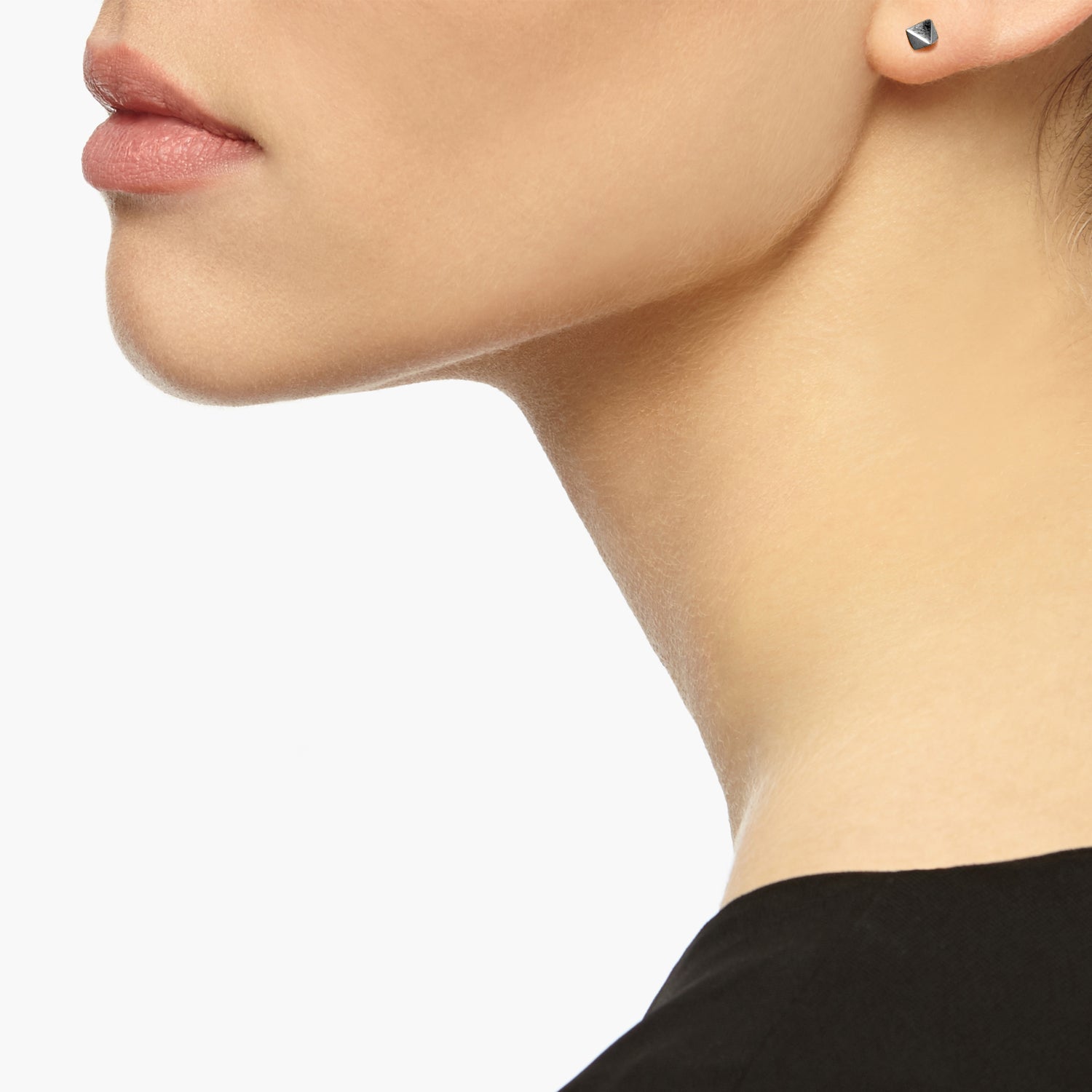 Octahedron Stud Earrings - Black