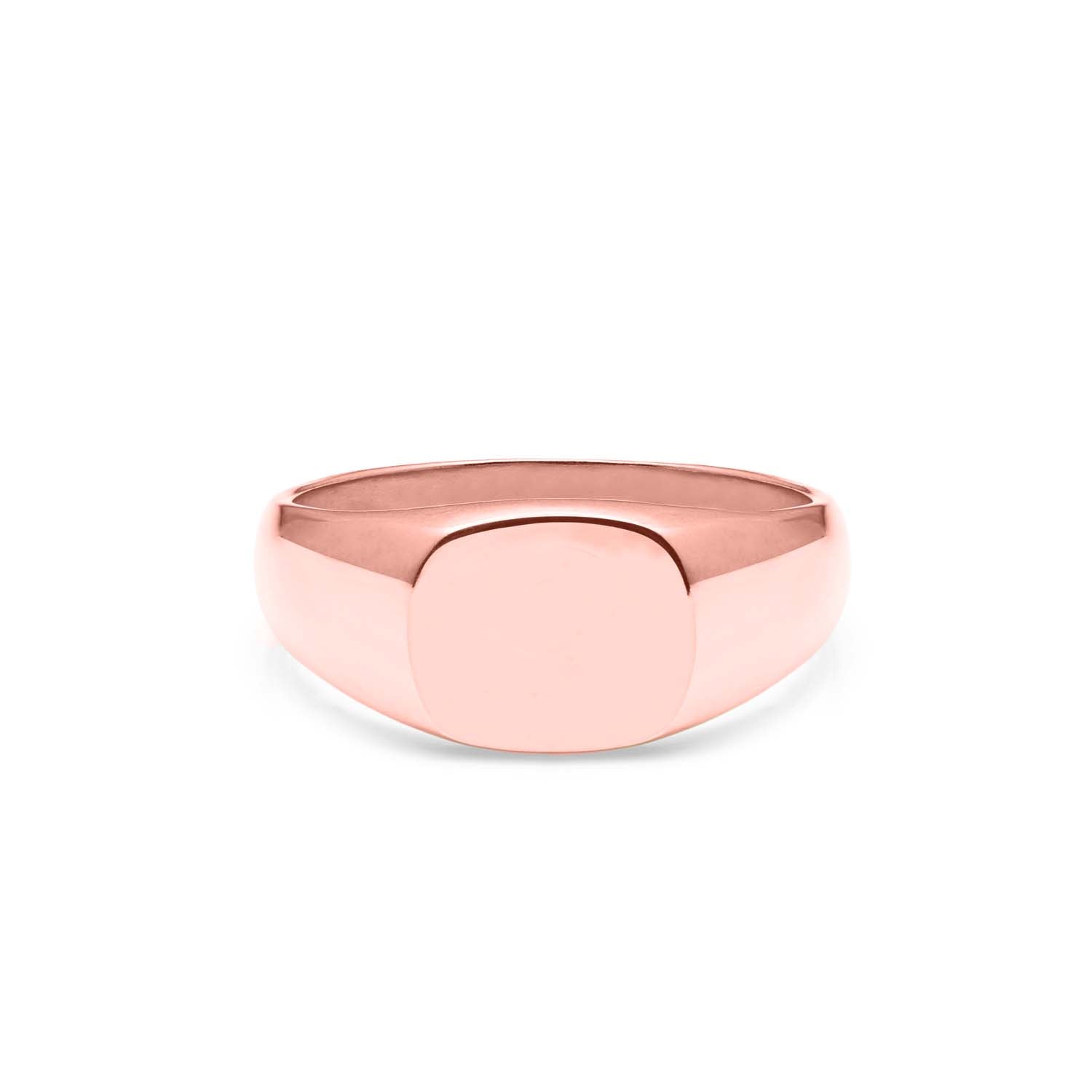 Cushion Signet Ring - 9k Rose Gold