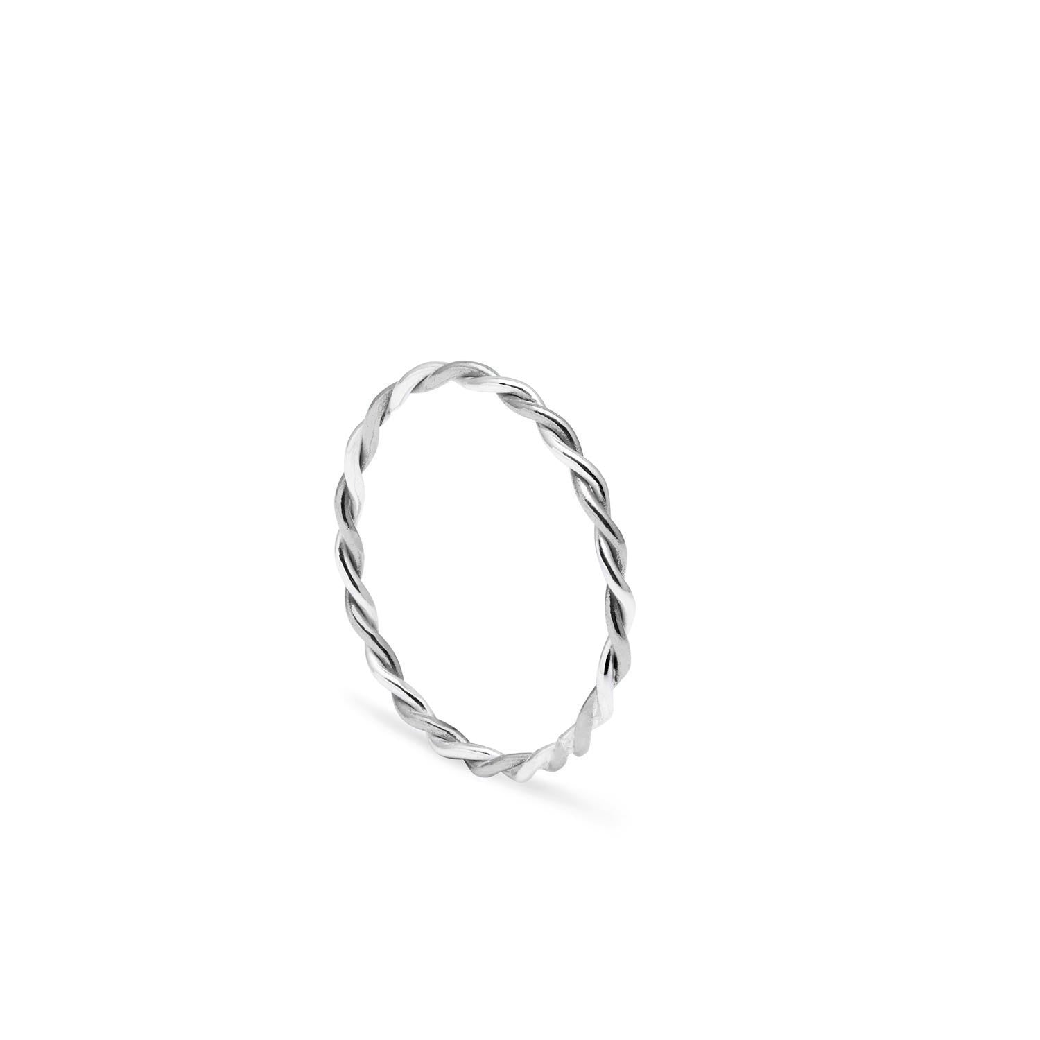 Twisted Stacking Ring - 9k White Gold