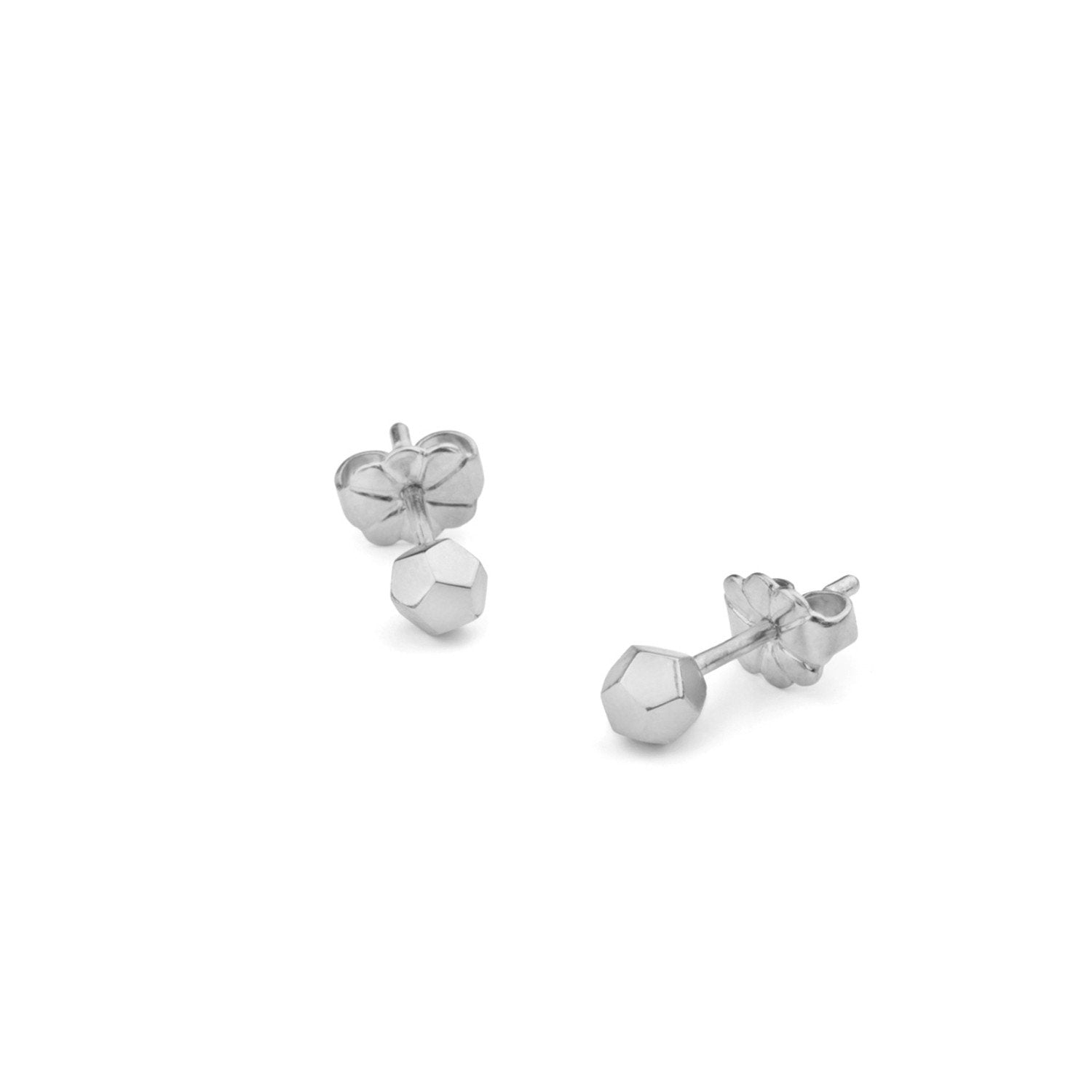 Dodecahedron Stud Earrings - Silver - Myia Bonner Jewellery