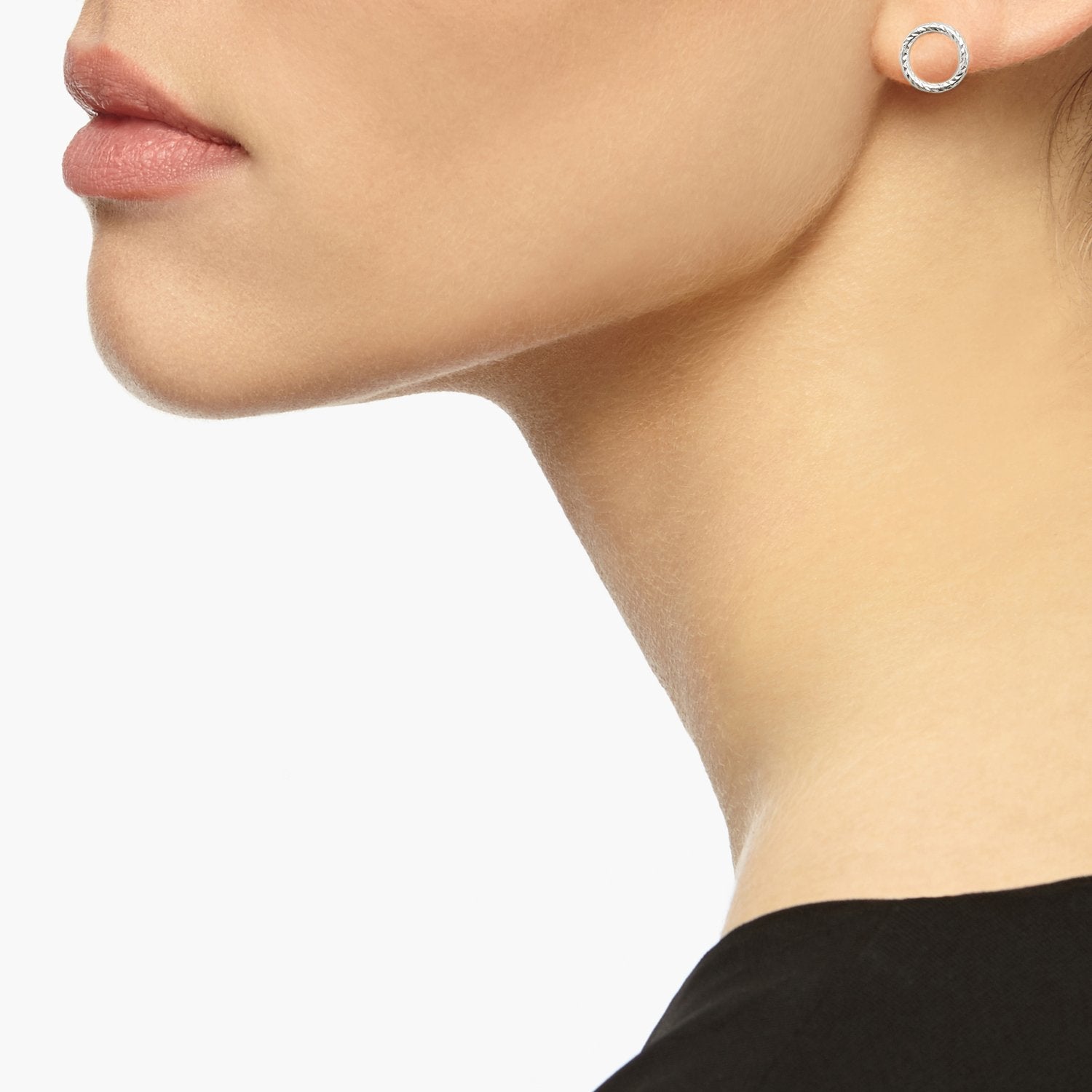Circle Faceted Stud Earrings - Silver - Myia Bonner Jewellery