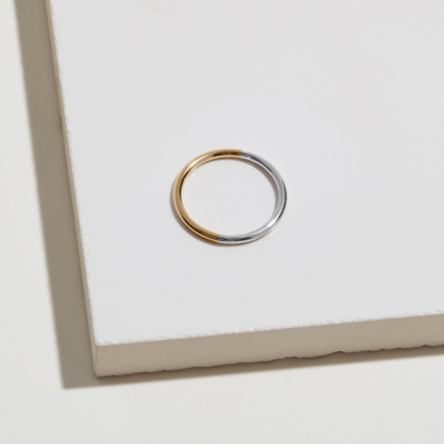 Two-tone Round Ring - 9k Yellow Gold & Silver - Myia Bonner Jewellery