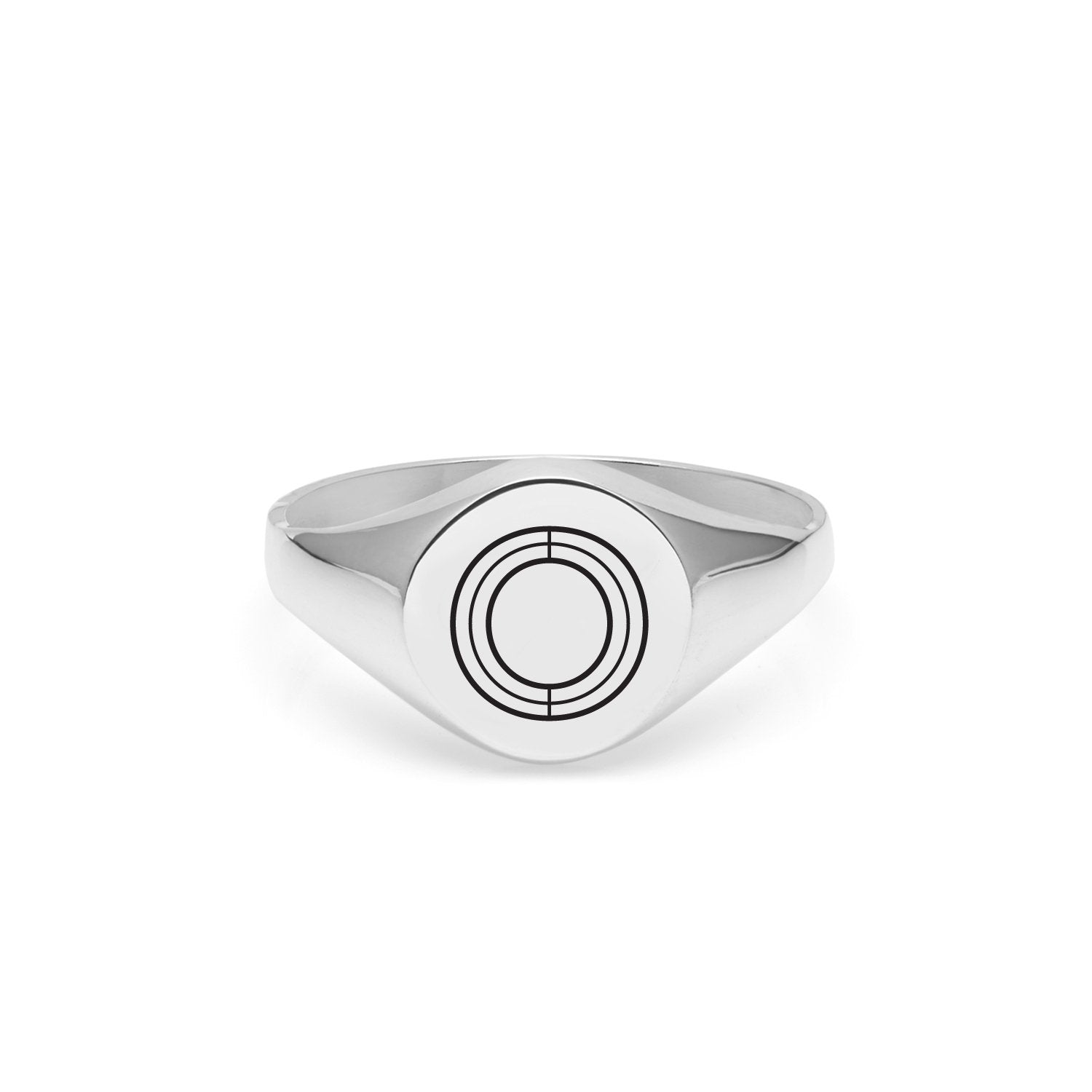 Facett Initial O Round Signet Ring - Silver - Myia Bonner Jewellery