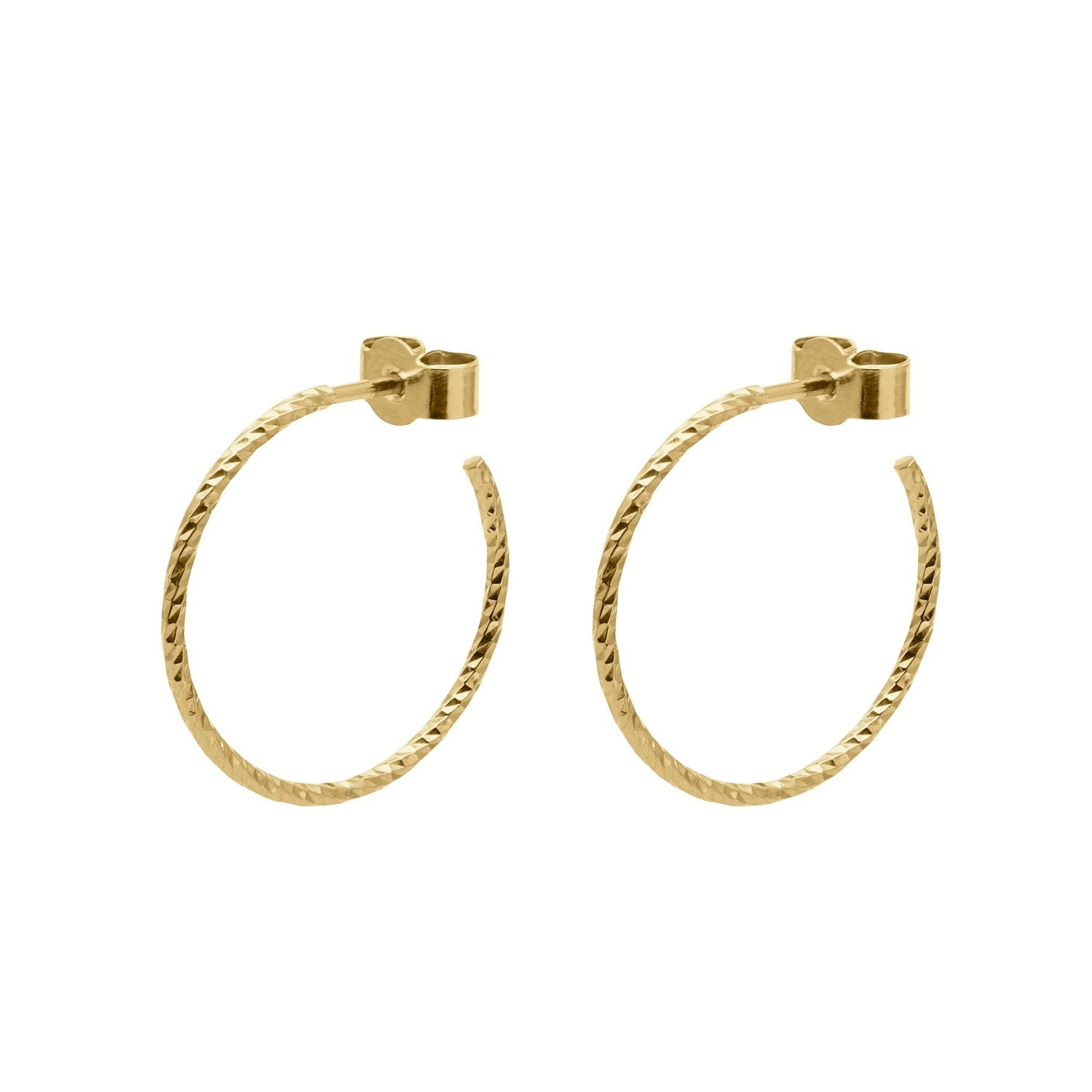 Medium Diamond Hoop Earrings - Gold - Myia Bonner Jewellery