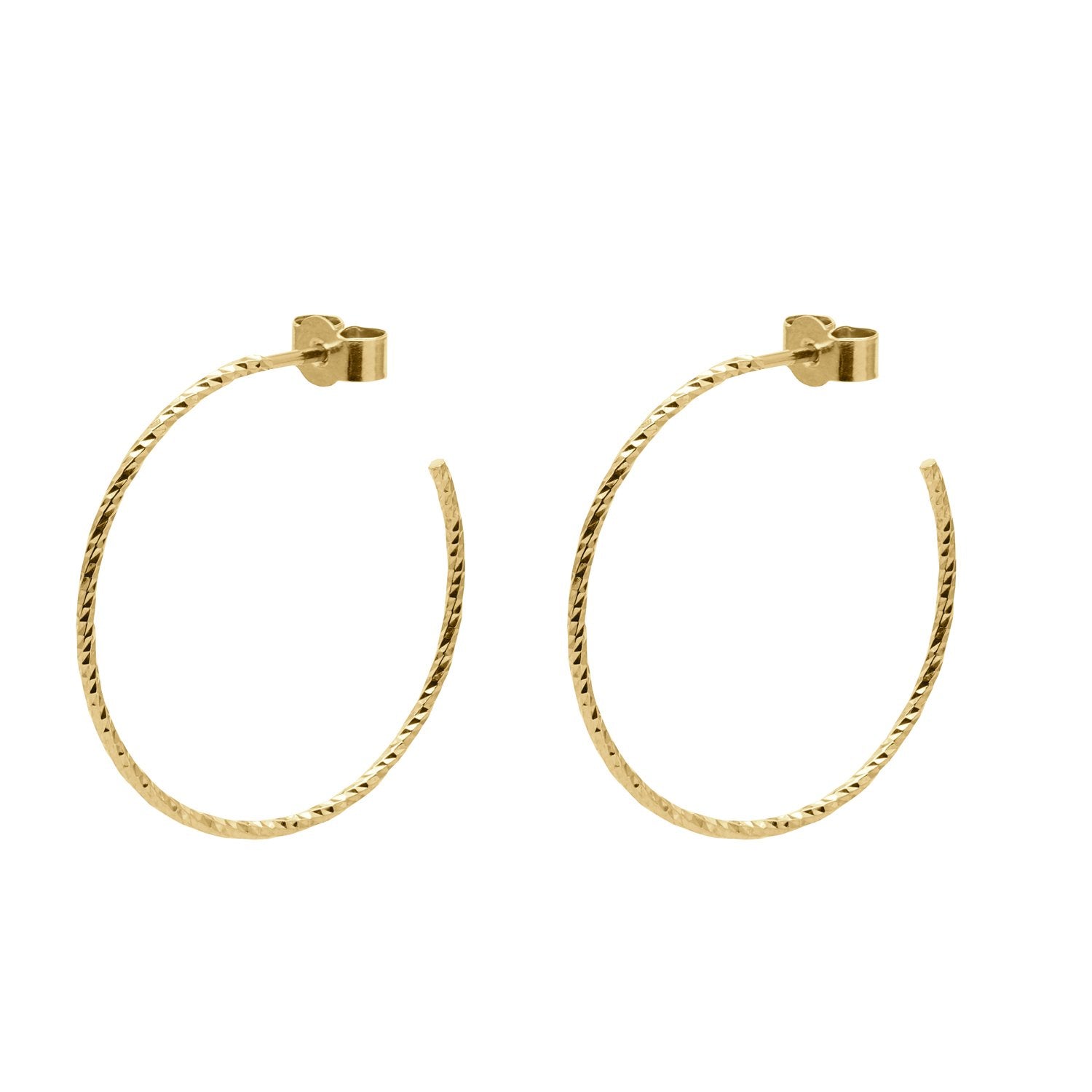 Large Diamond Hoop Earrings - Gold - Myia Bonner Jewellery