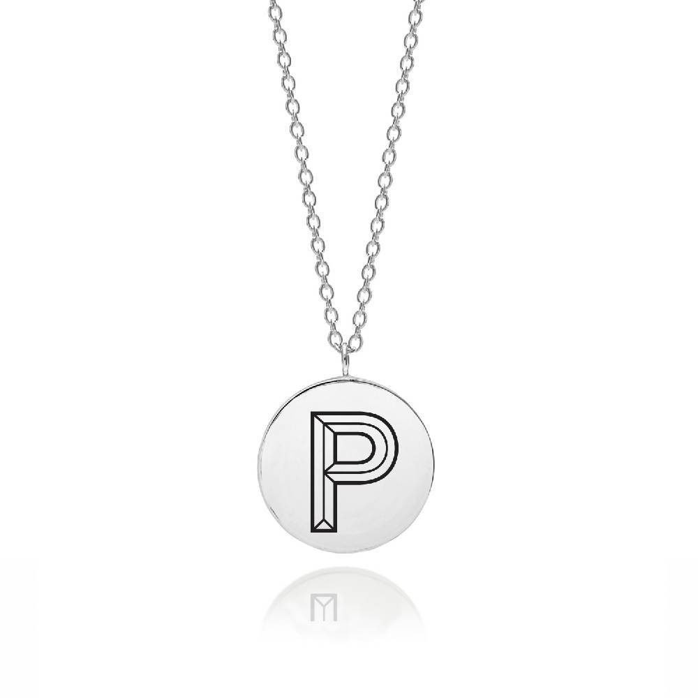 Facett Initial P Pendant - Silver - Myia Bonner Jewellery