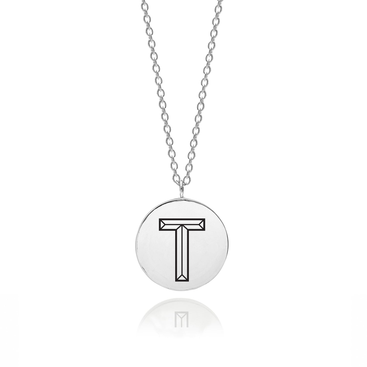 Facett Initial T Pendant - Silver - Myia Bonner Jewellery