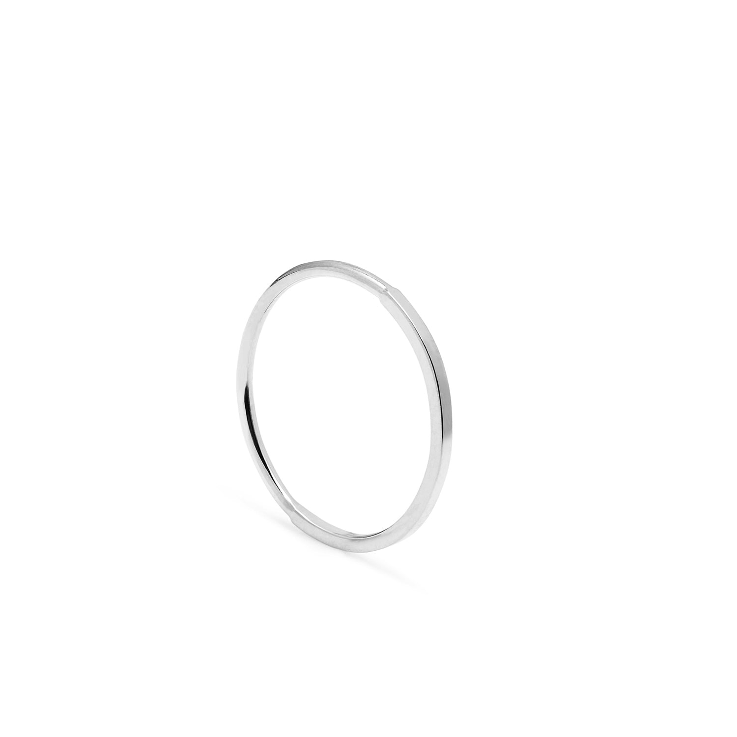 Paradox Square / Round Skinny Stacking Ring - Silver