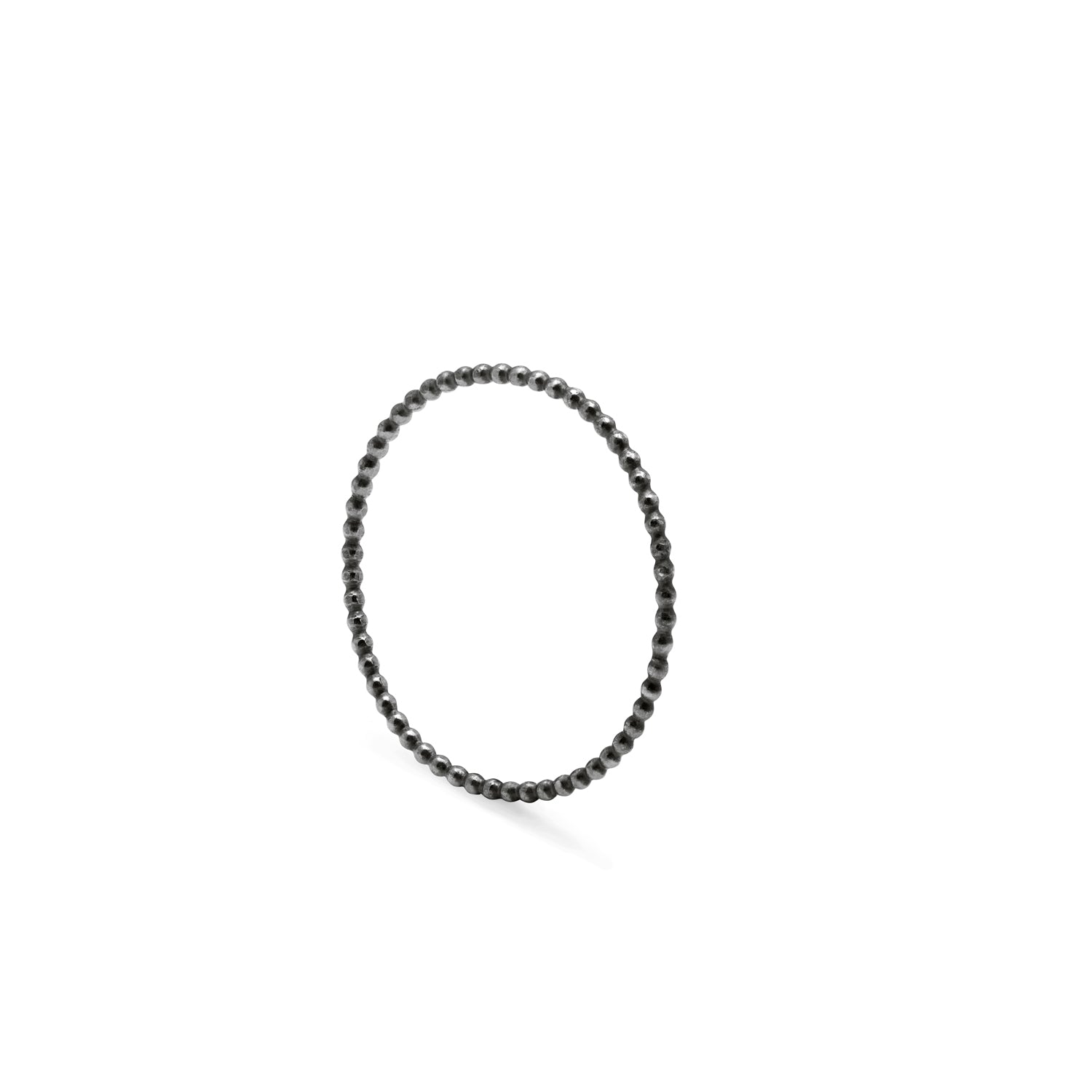 Ultra Skinny Sphere Stacking Ring - Oxidised Silver - Myia Bonner Jewellery