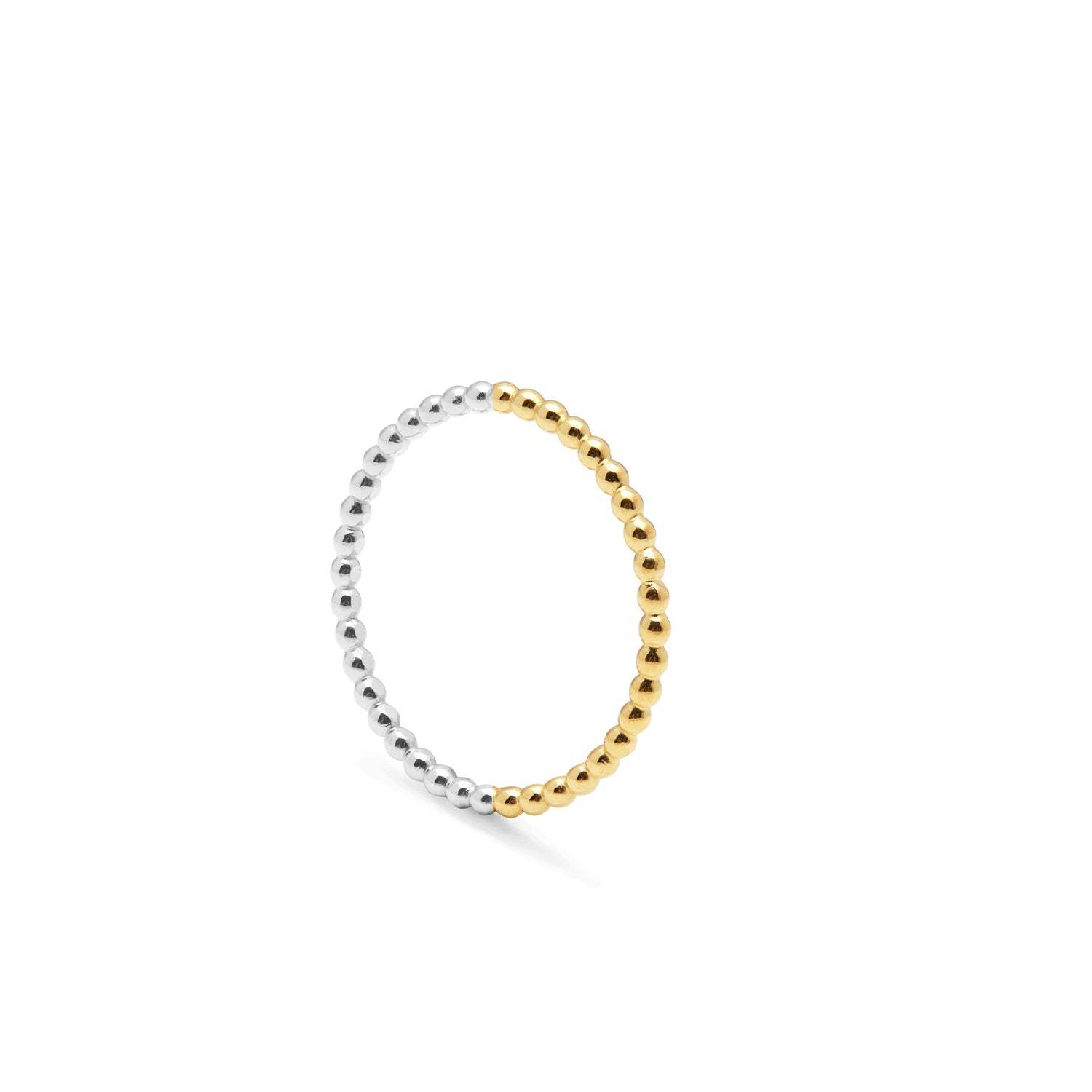 Two-tone Sphere Ring - 9k Yellow Gold & Silver