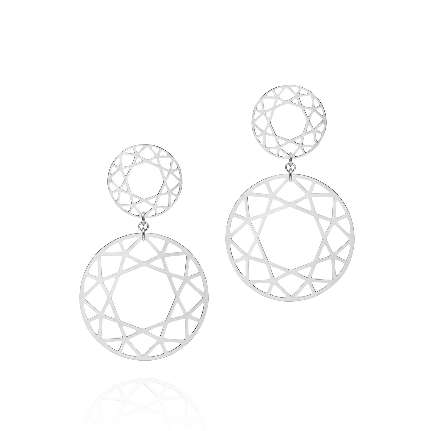 Double Drop Brilliant Diamond Earrings - Silver - Myia Bonner Jewellery